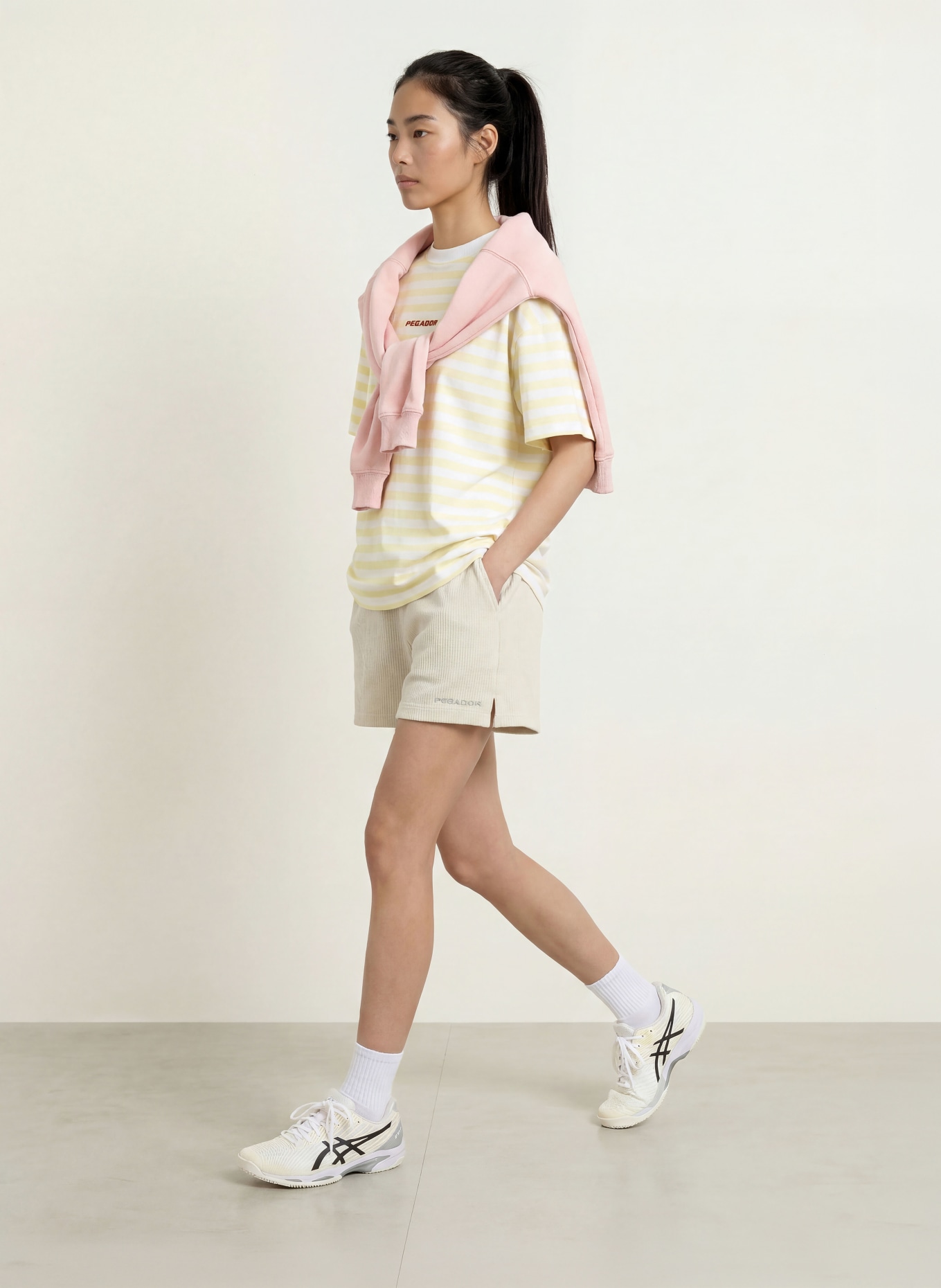 PEGADOR Oversized-Shirt BREDA: HELLGELB / WEISS