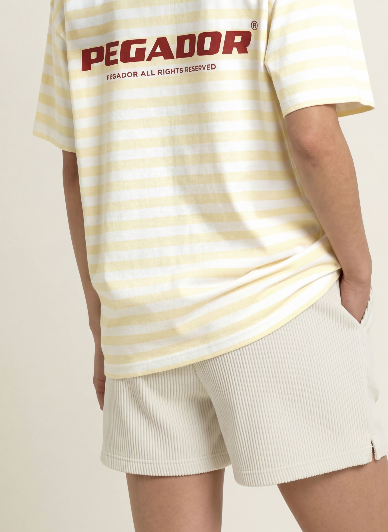 PEGADOR Oversized-Shirt BREDA: HELLGELB / WEISS
