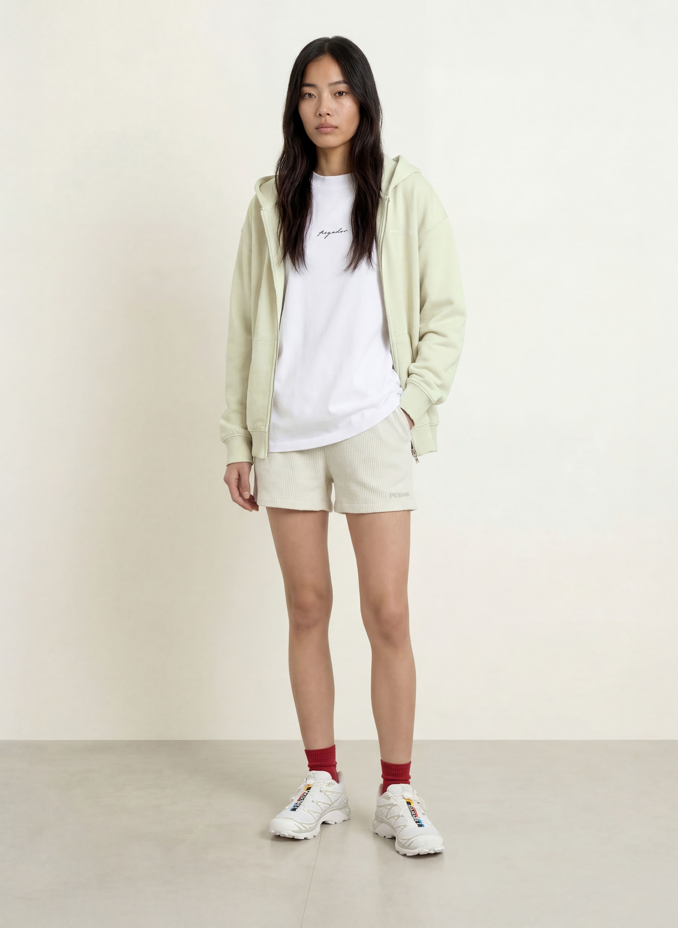 PEGADOR Oversized-Sweatjacke RAMIRA: HELLGRÜN