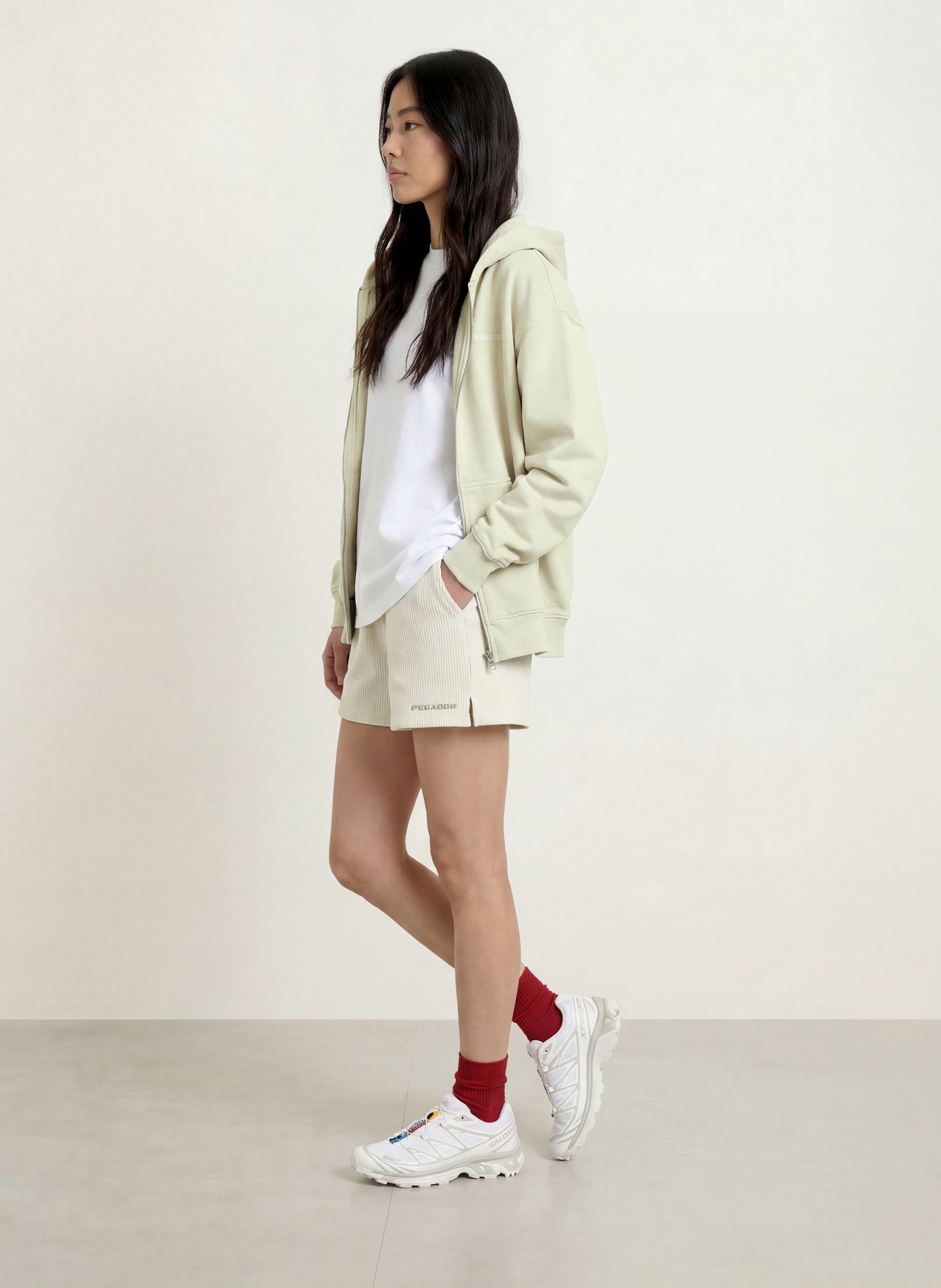 PEGADOR Oversized-Sweatjacke RAMIRA: HELLGRÜN