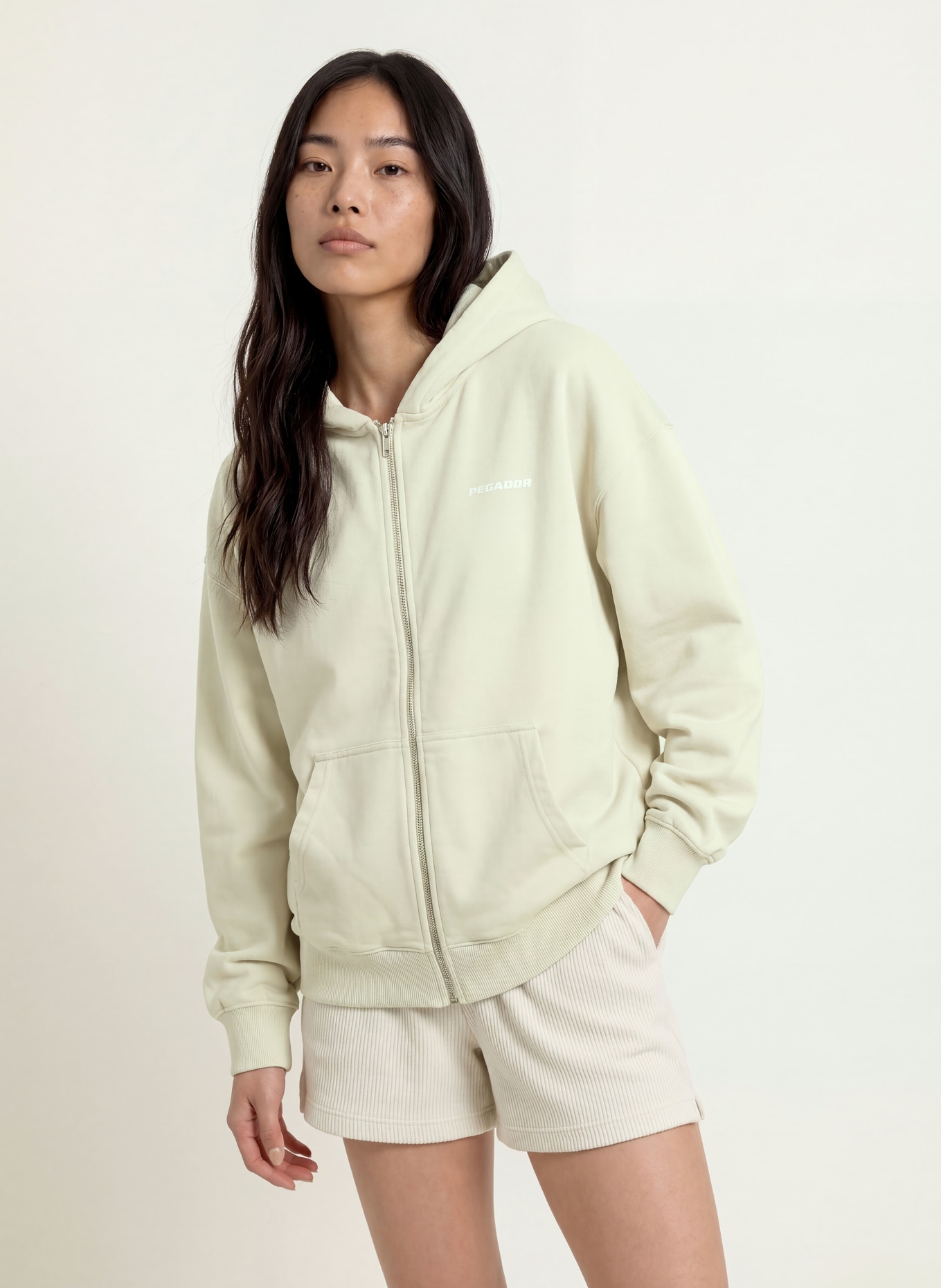 PEGADOR Oversized-Sweatjacke RAMIRA: HELLGRÜN