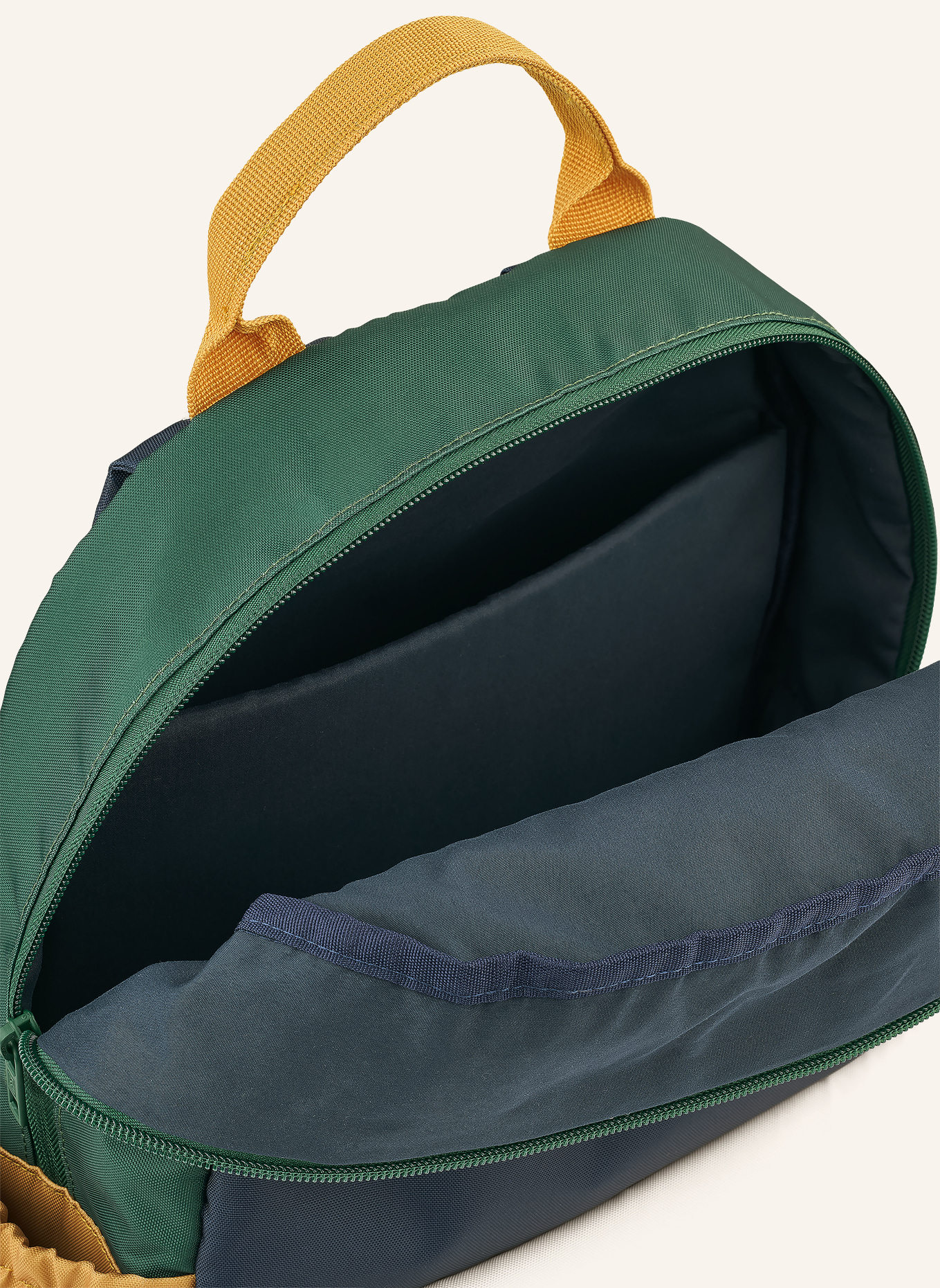 LIEWOOD LENNON Backpack: DARK GREEN / CREAM / DARK BLUE
