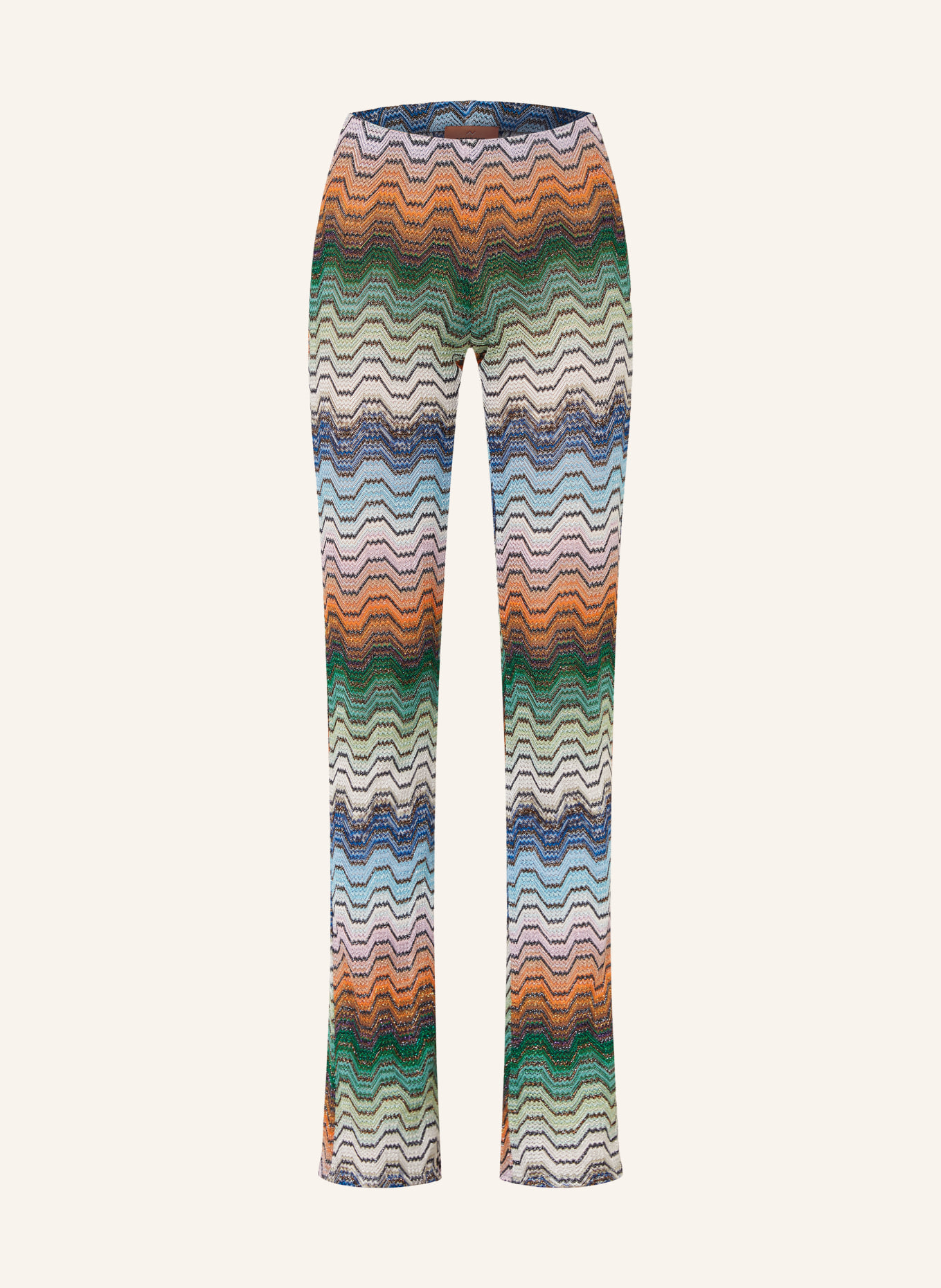 MISSONI Gebreide broek met glitterstof: GROEN / ORANJE / BLAUW