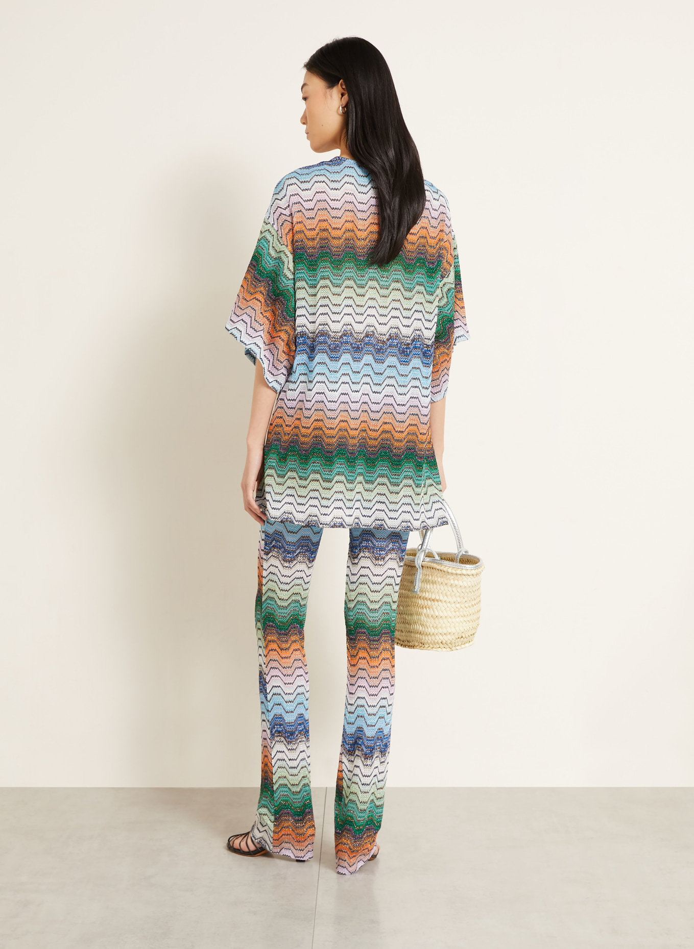 MISSONI Gebreide broek met glitterstof: GROEN / ORANJE / BLAUW