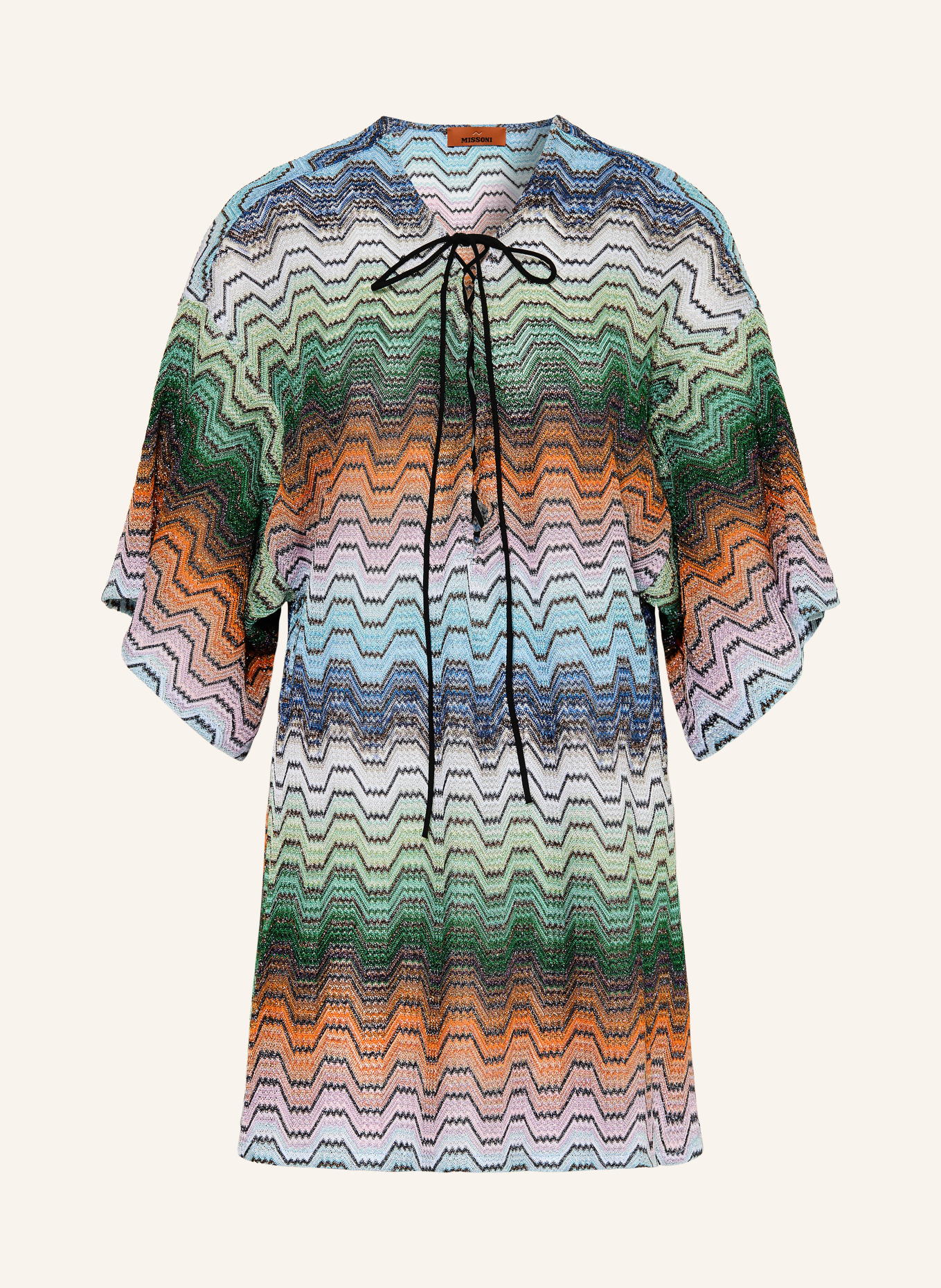 MISSONI Strandkleid mit Glitzergarn: DUNKELBRAUN / ORANGE / GRÜN