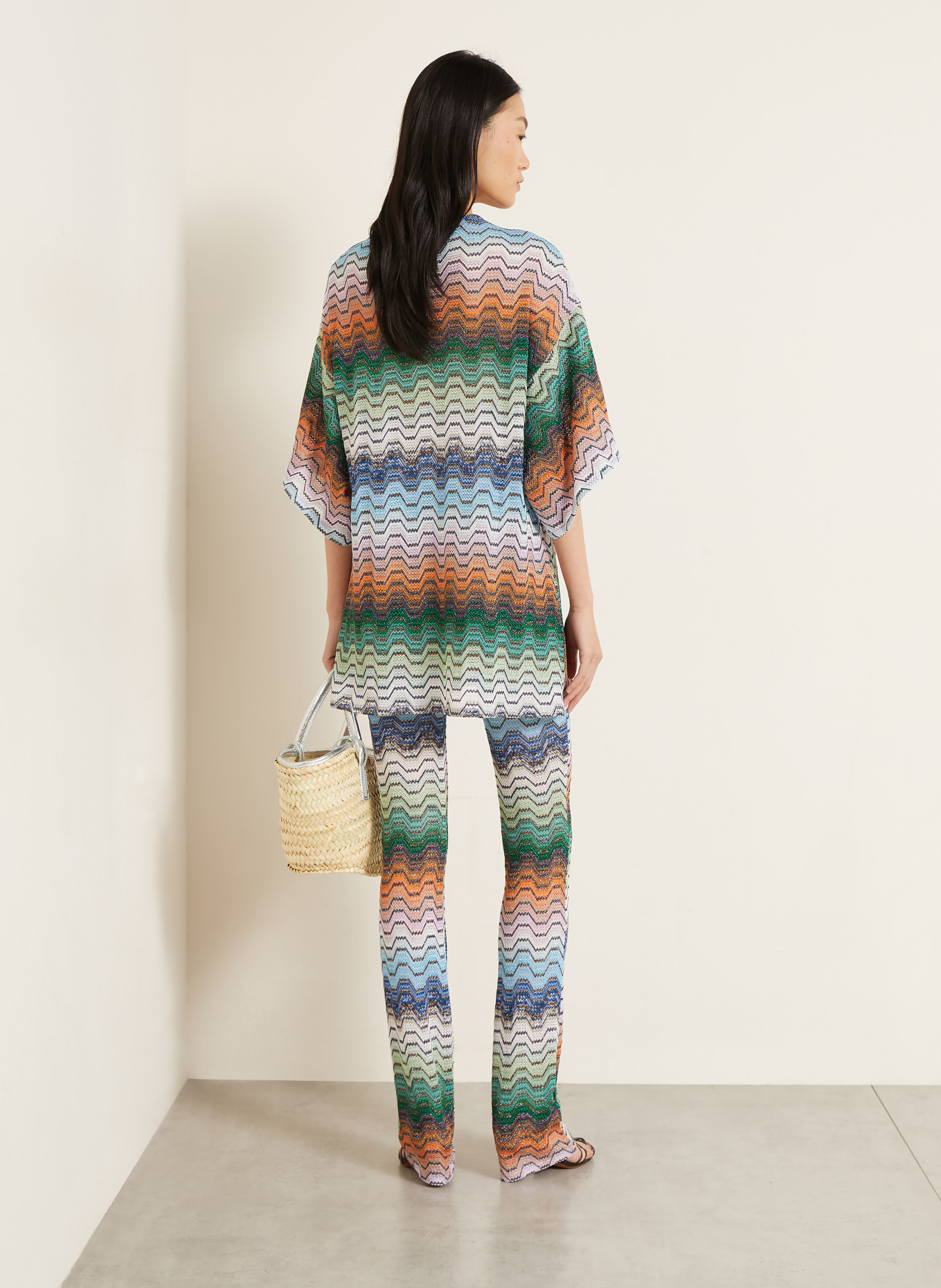 MISSONI Strandkleid mit Glitzergarn: DUNKELBRAUN / ORANGE / GRÜN
