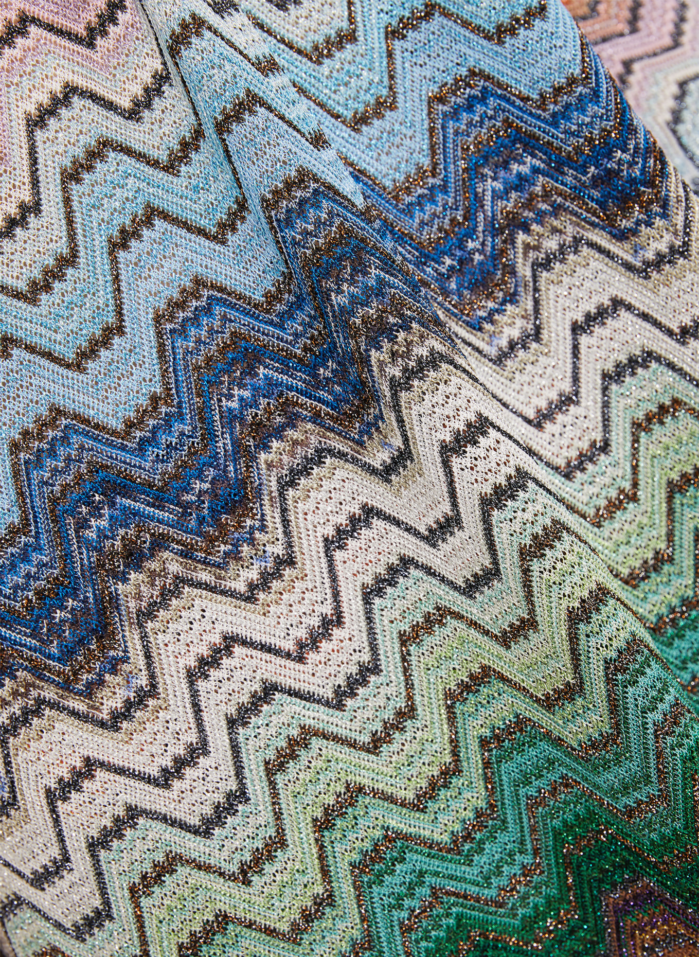 MISSONI Strandkleid mit Glitzergarn: DUNKELBRAUN / ORANGE / GRÜN