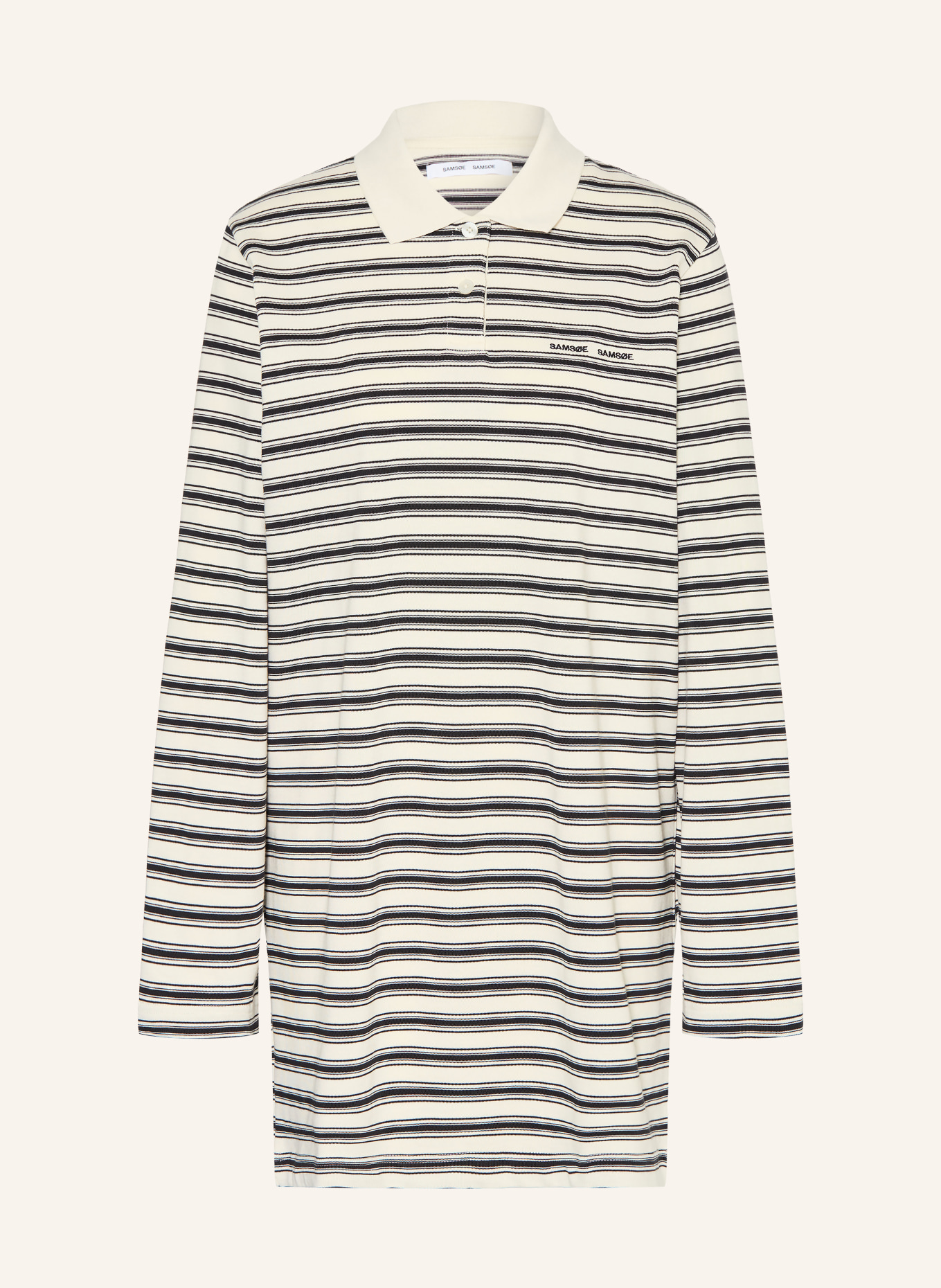 SAMSØE SAMSØE Jersey-Polokleid SADOVER: CREME / SCHWARZ