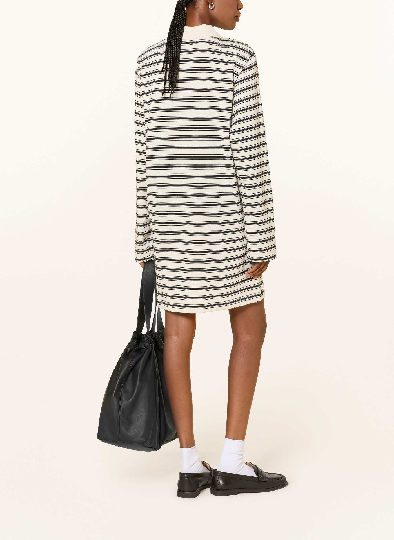 SAMSØE SAMSØE Jersey-Polokleid SADOVER: CREME / SCHWARZ
