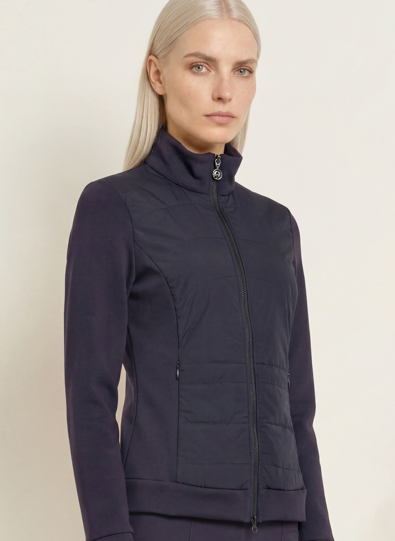 SPORTALM Sweatvest van gemengde materialen: DONKERBLAUW