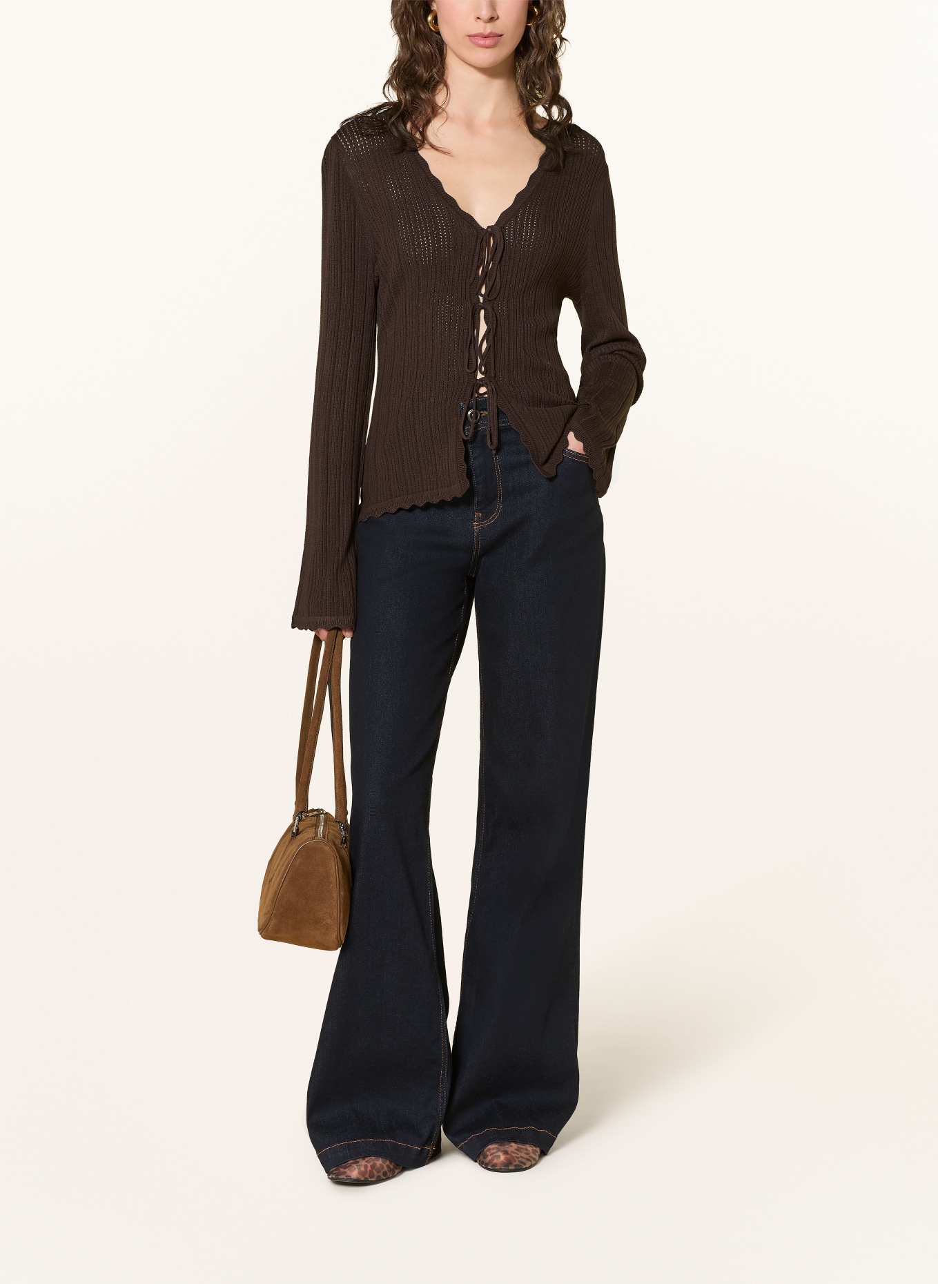 ONLY Strickjacke: DUNKELBRAUN