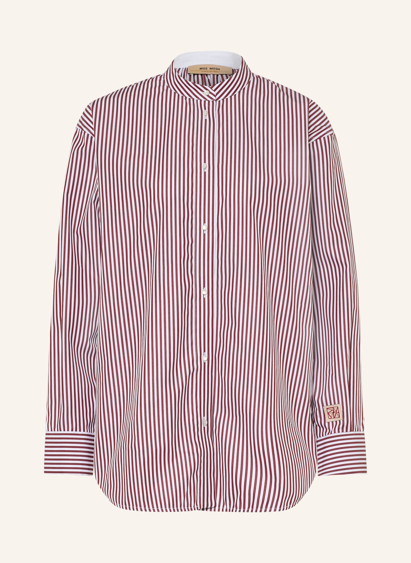 MOS MOSH Bluse MMKARIS: WEISS / DUNKELBRAUN