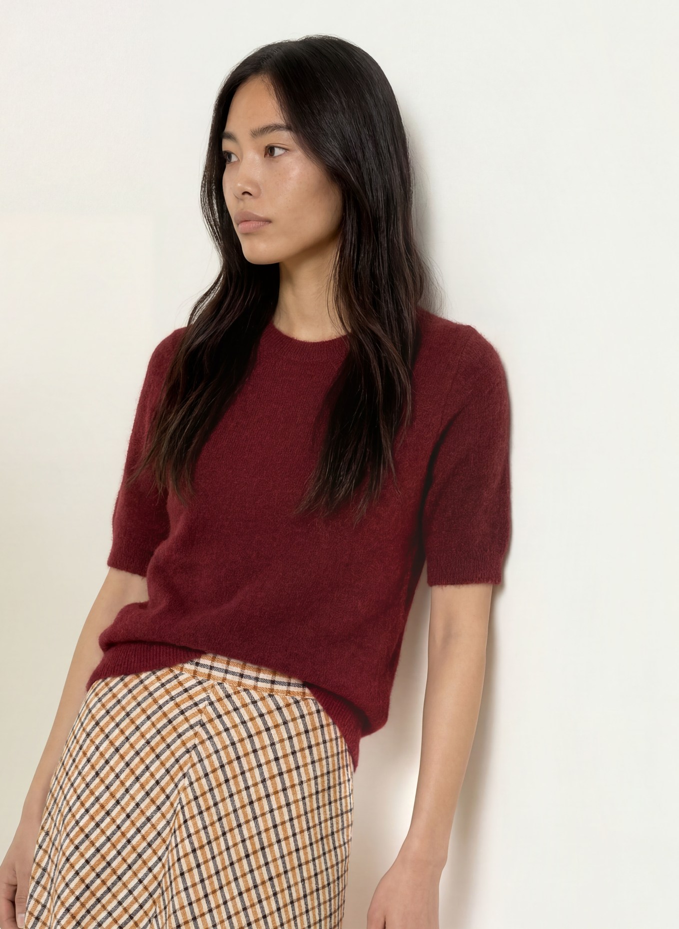 MOS MOSH Tricou din tricot MMMAPE: ROȘU ÎNCHIS