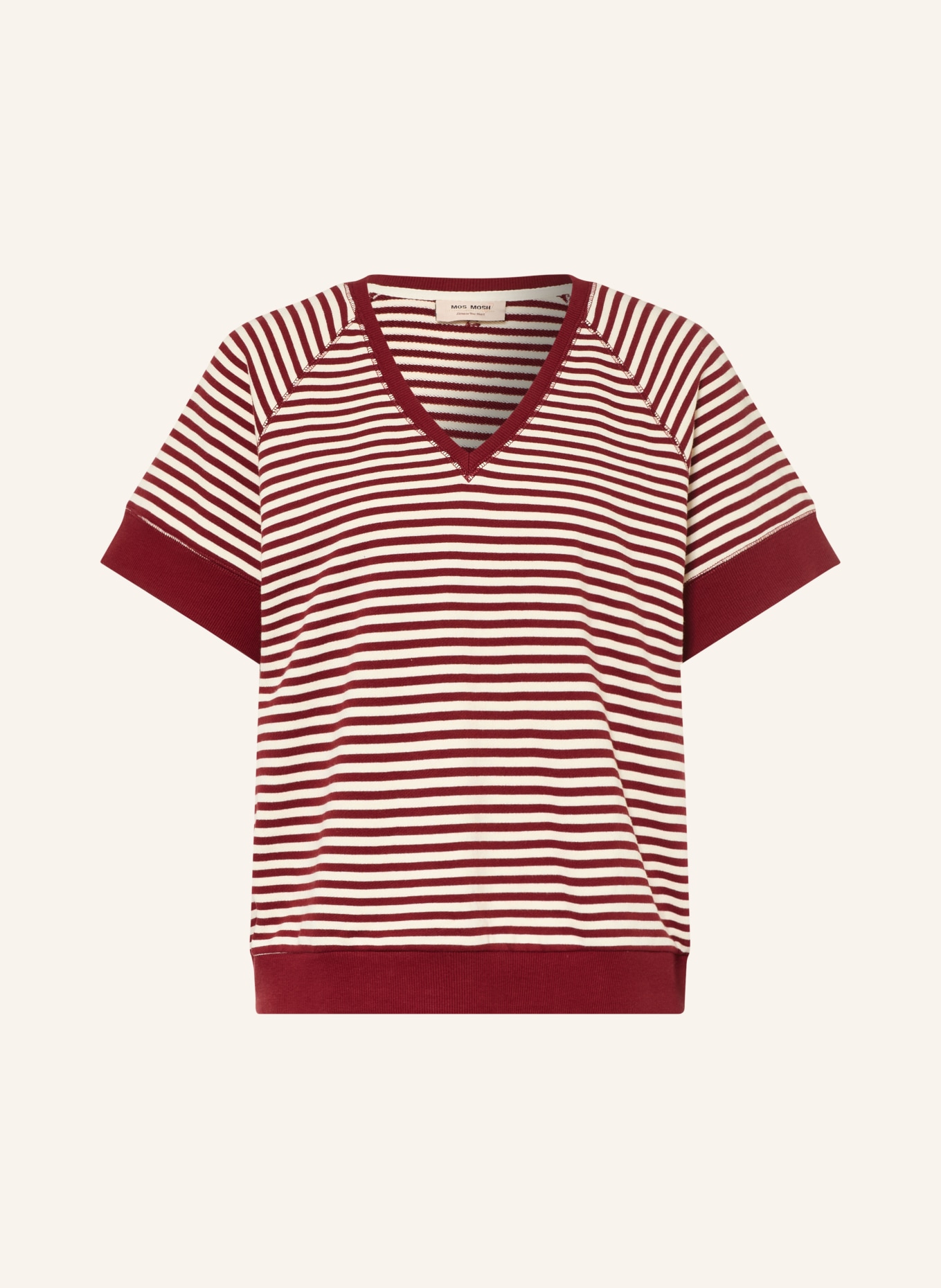 MOS MOSH MMHOLT Sweatshirt: DARK RED / ECRU