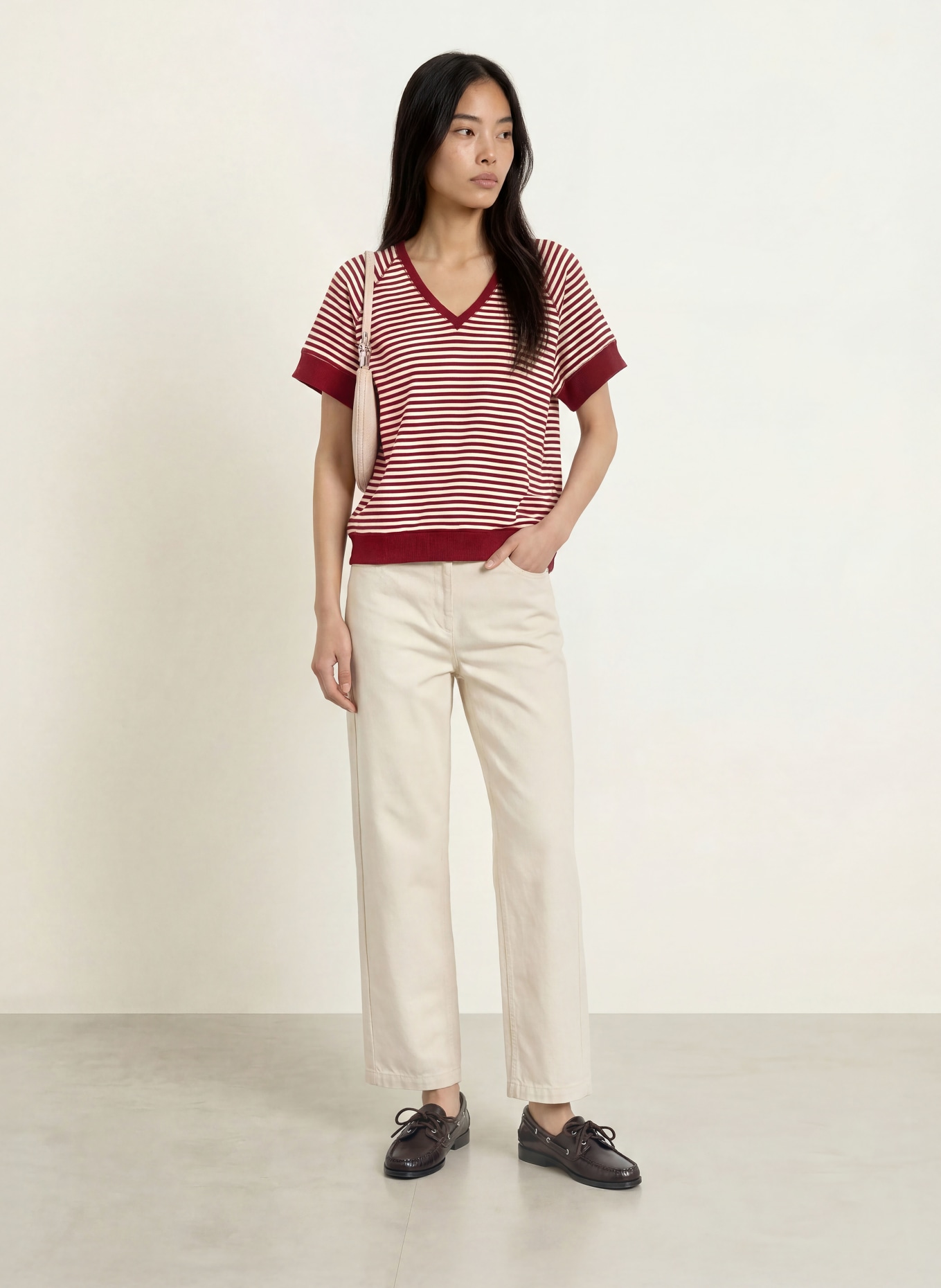 MOS MOSH MMHOLT Sweatshirt: DARK RED / ECRU