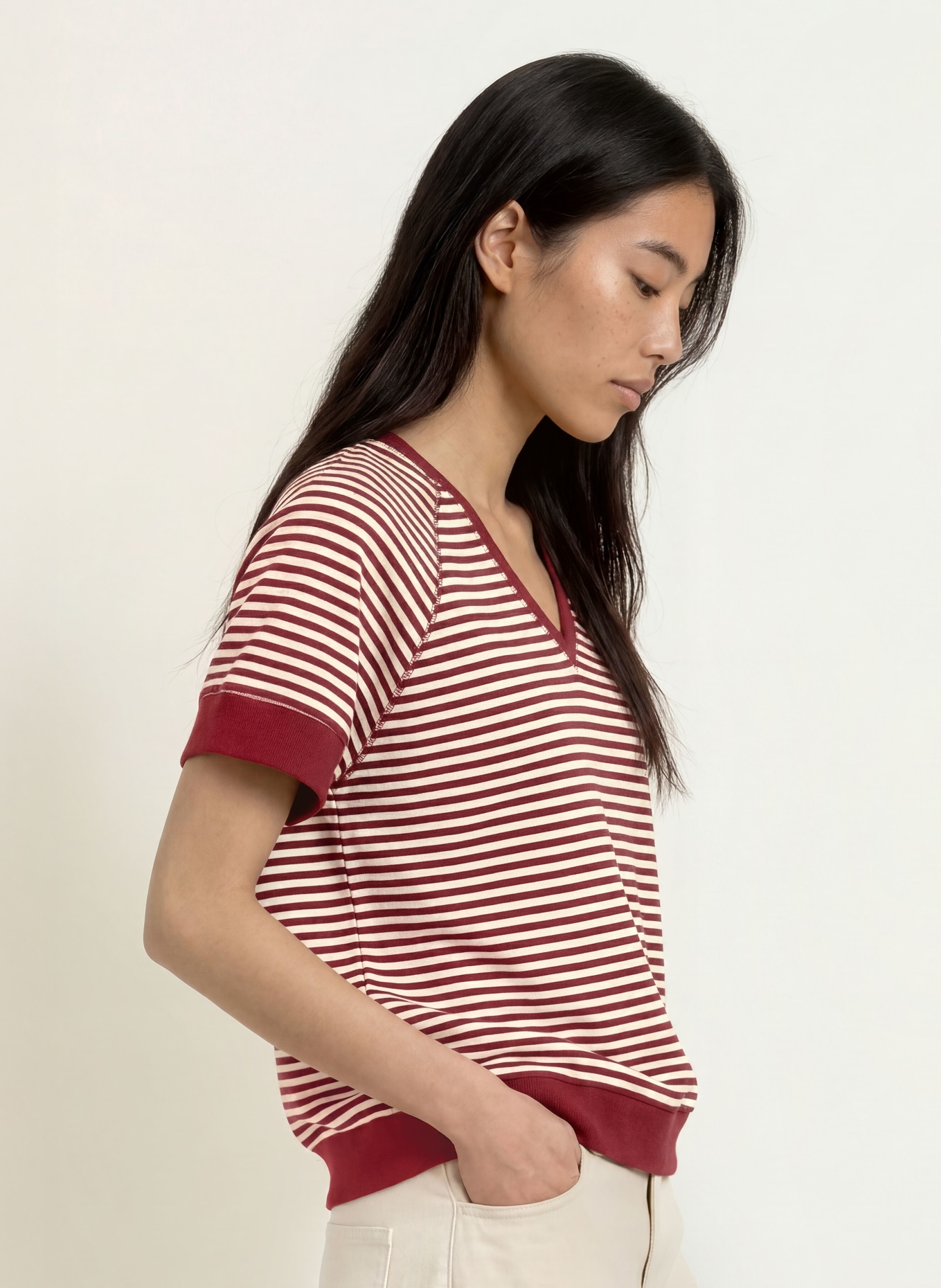 MOS MOSH MMHOLT Sweatshirt: DARK RED / ECRU