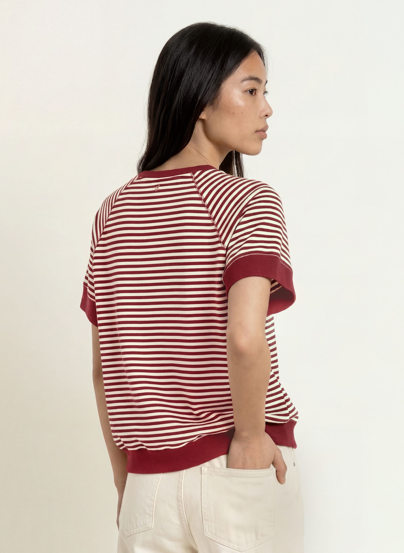 MOS MOSH MMHOLT Sweatshirt: DARK RED / ECRU