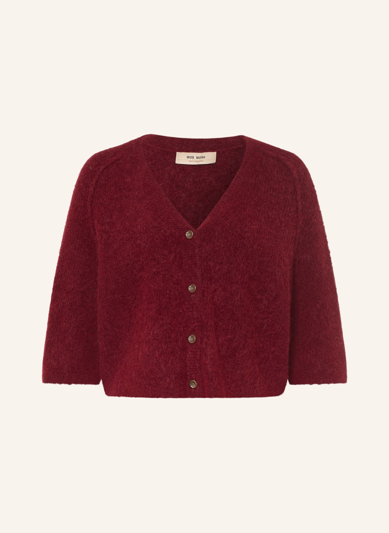 MOS MOSH Strickjacke MMTHORA LIZET mit Alpaka: DUNKELROT