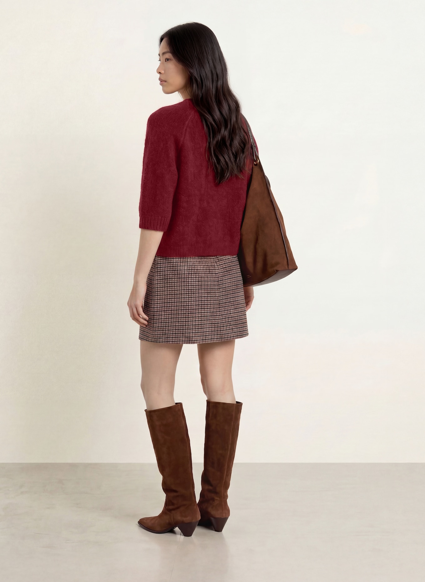 MOS MOSH Strickjacke MMTHORA LIZET mit Alpaka: DUNKELROT