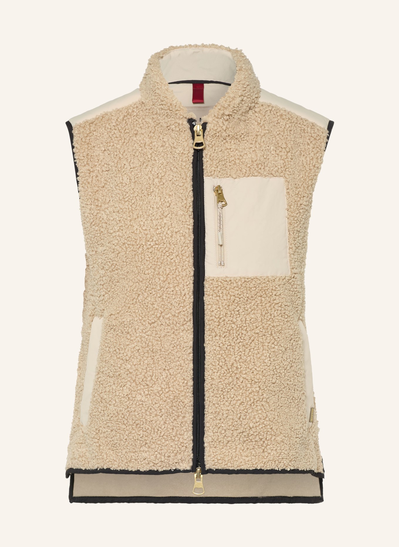 MOS MOSH Teddybont Bodywarmer MMROWE in gemengde Materialien: LICHTGRIJS / ZWART
