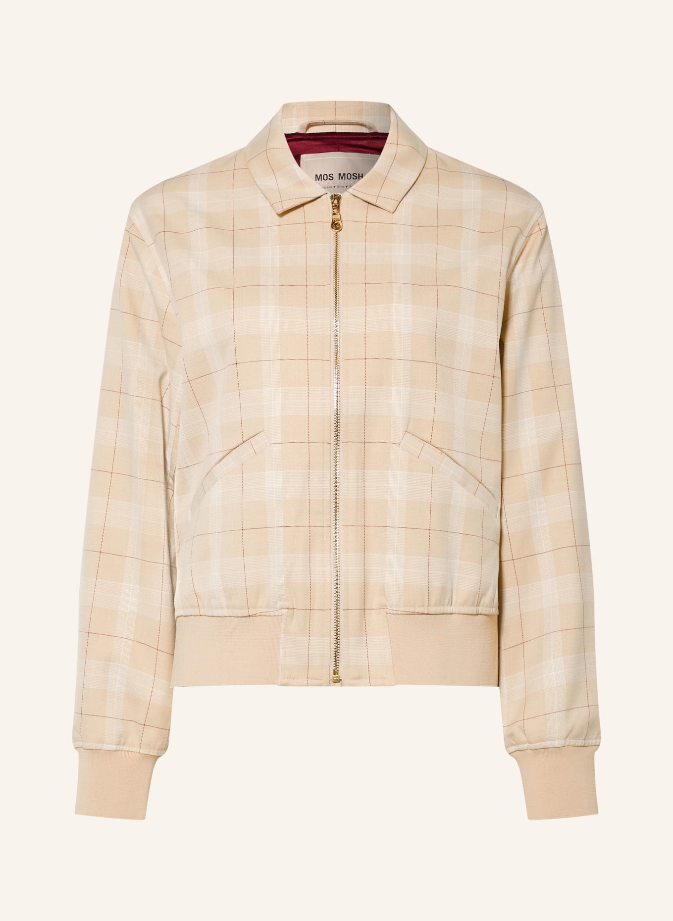 MOS MOSH Blouson MMKIRA: BEIGE / DUNKELROT / WEISS