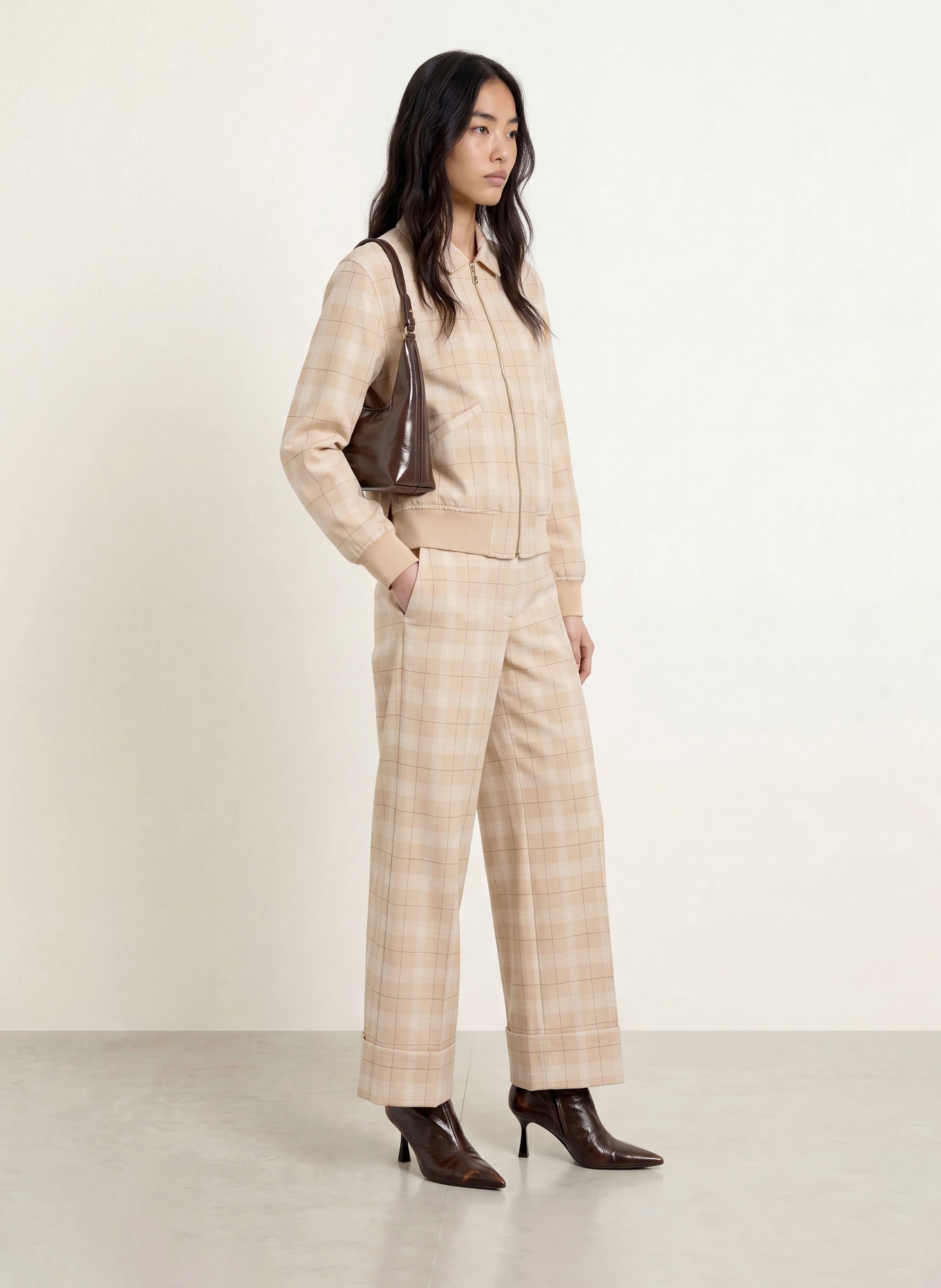 MOS MOSH Blouson MMKIRA: BEIGE / DUNKELROT / WEISS