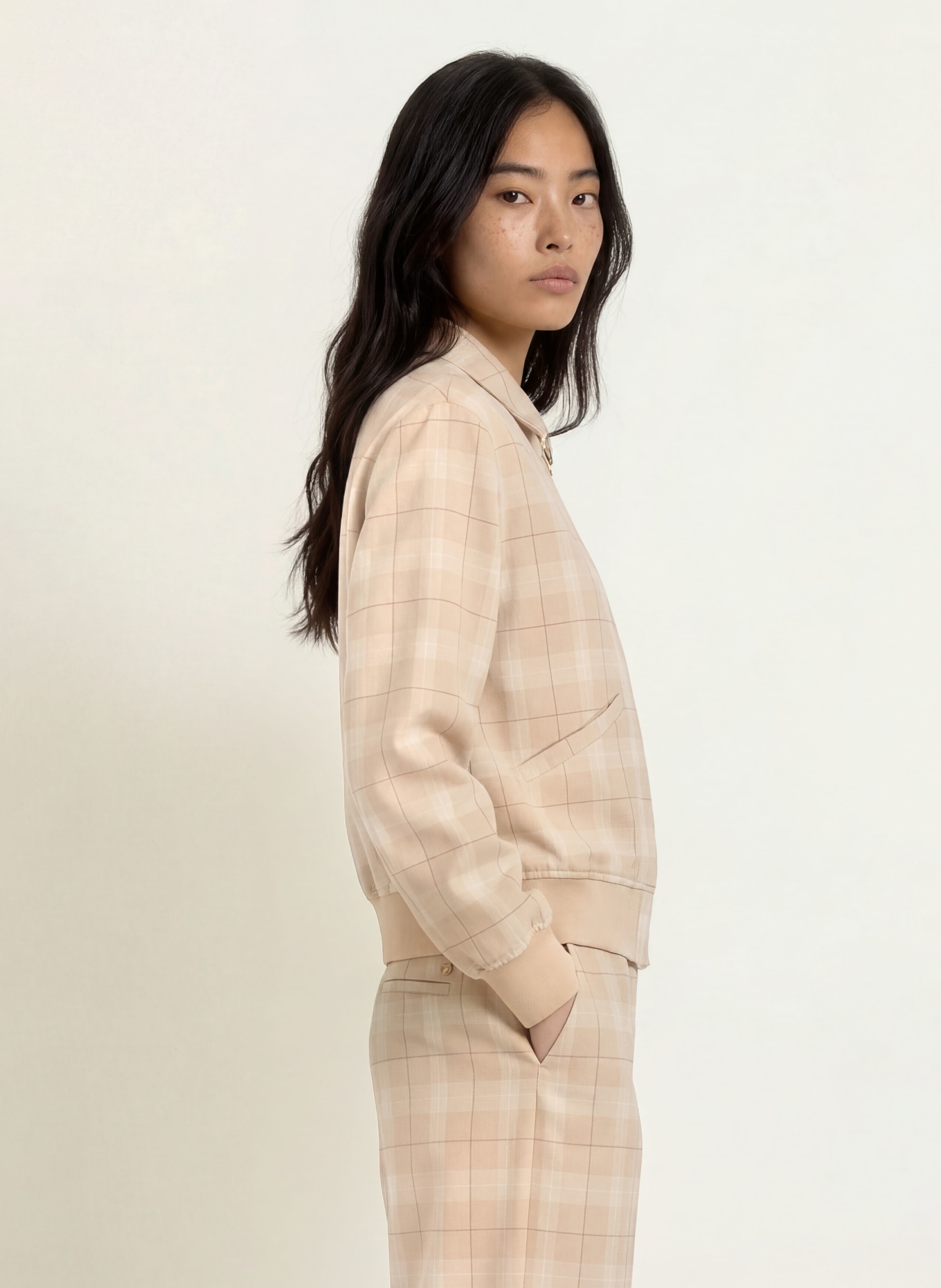 MOS MOSH Blouson MMKIRA: BEIGE / DUNKELROT / WEISS
