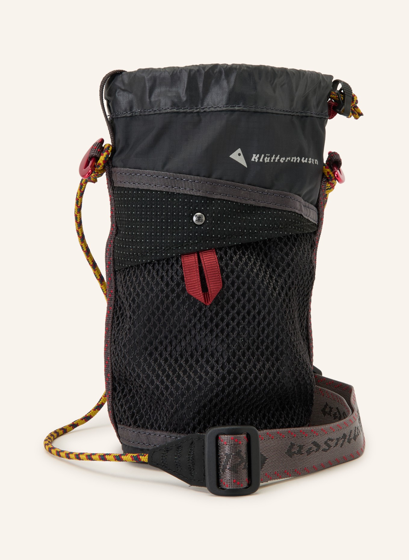 Klättermusen Umhängetasche ALGIR BOTTLE SLING: DUNKELGRAU / GRAU / DUNKELROT