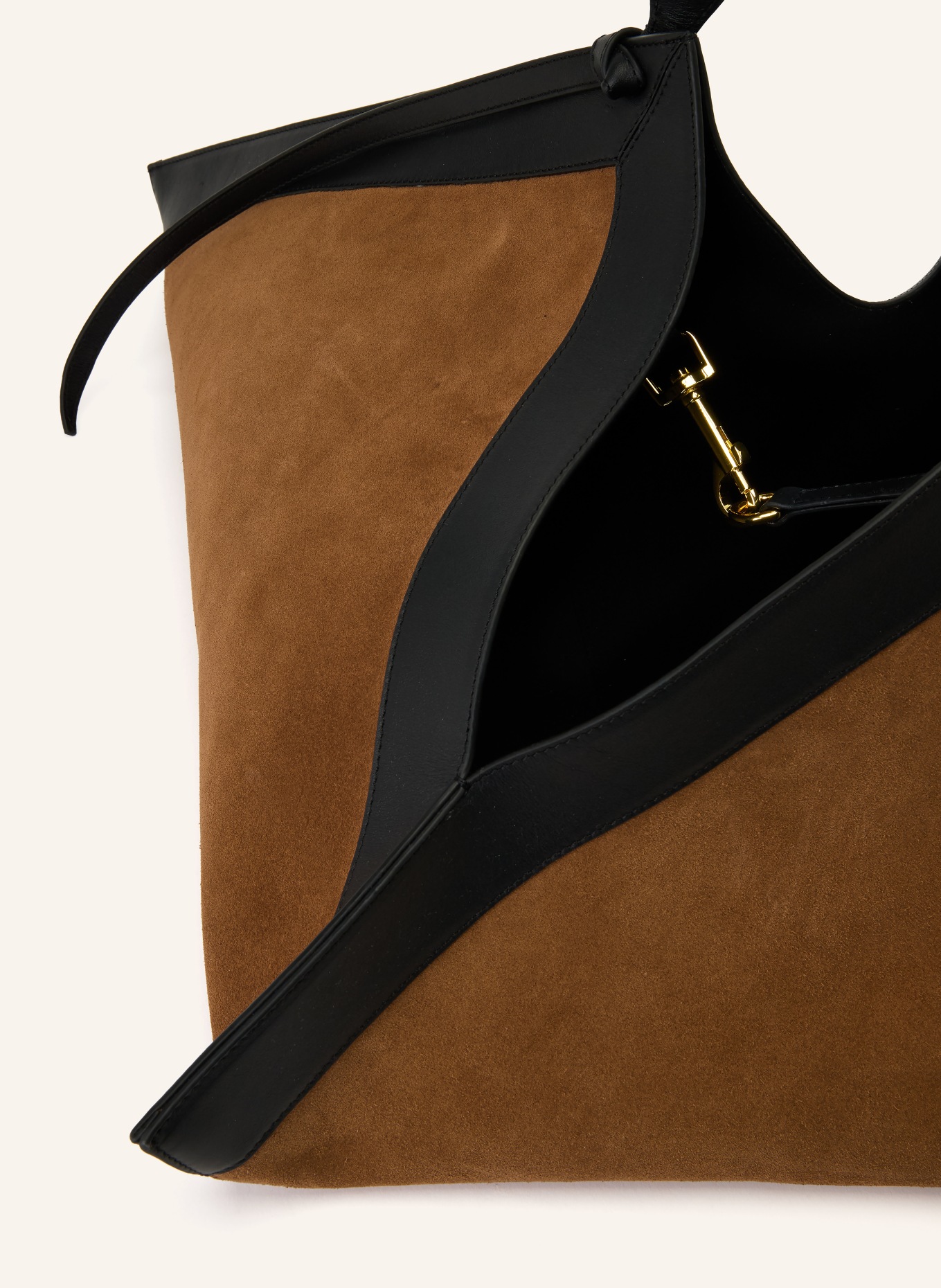 YUZEFI Shopper WONTON LARGE: CAMEL / SCHWARZ