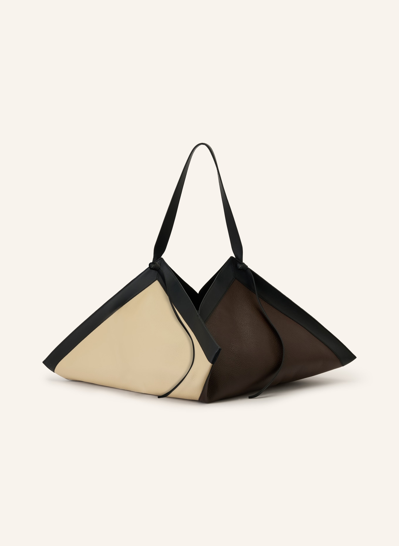 YUZEFI Shopper WONTON LARGE: GRAU / BRAUN / SCHWARZ