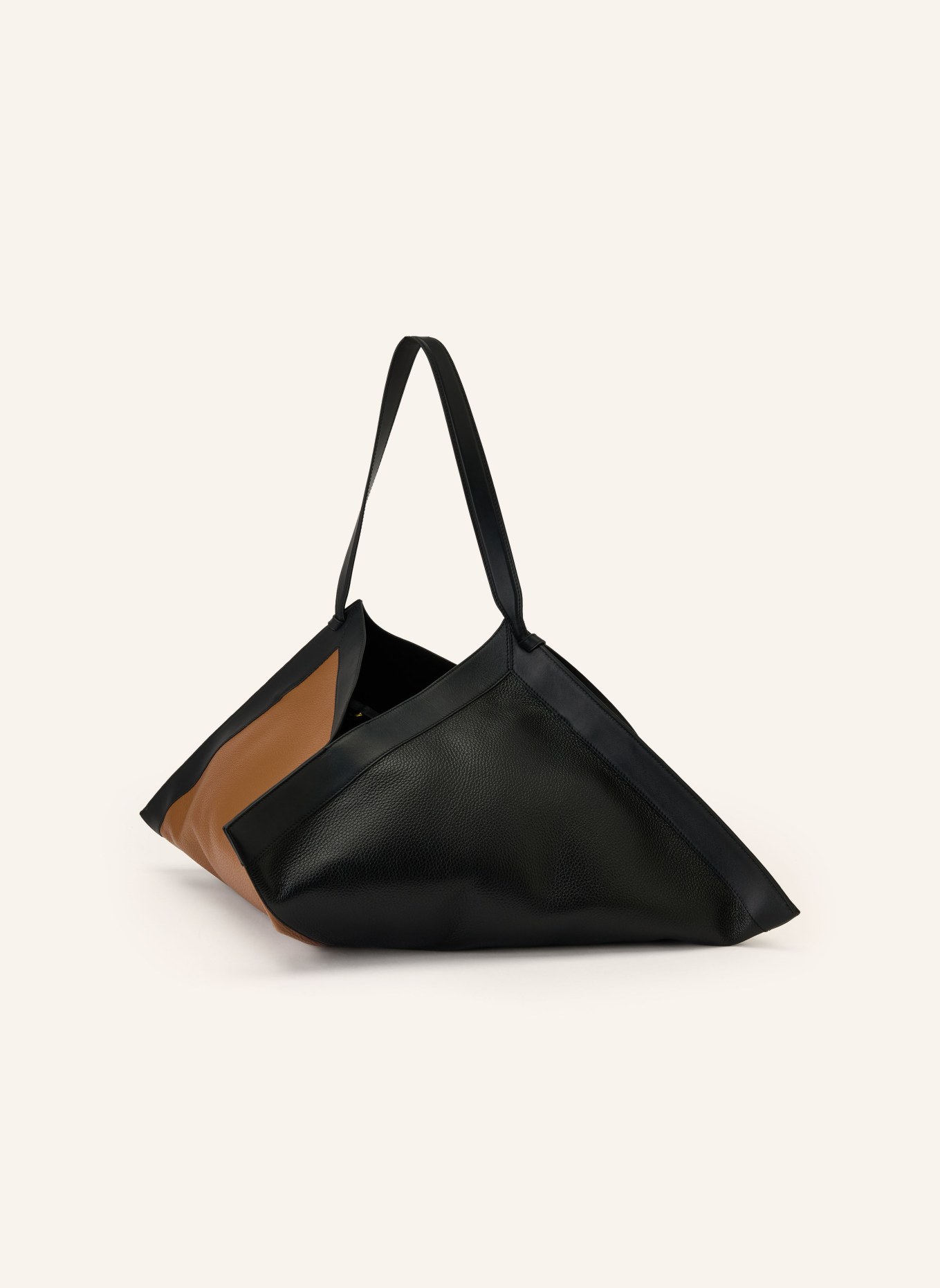 YUZEFI Shopper WONTON LARGE: GRAU / BRAUN / SCHWARZ