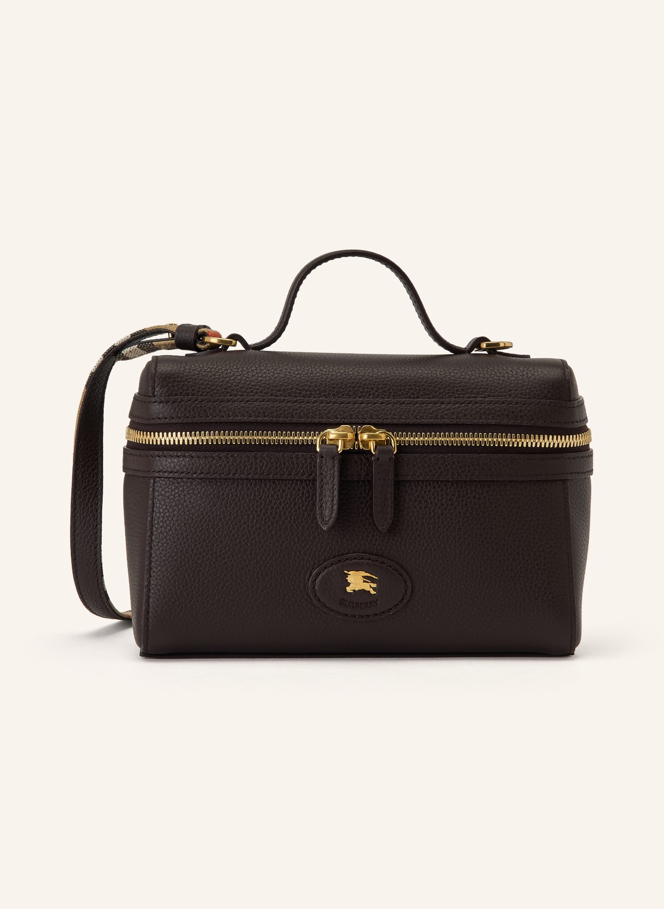 BURBERRY Umhängetasche BLOOMSBURY: DUNKELBRAUN / BEIGE / WEISS