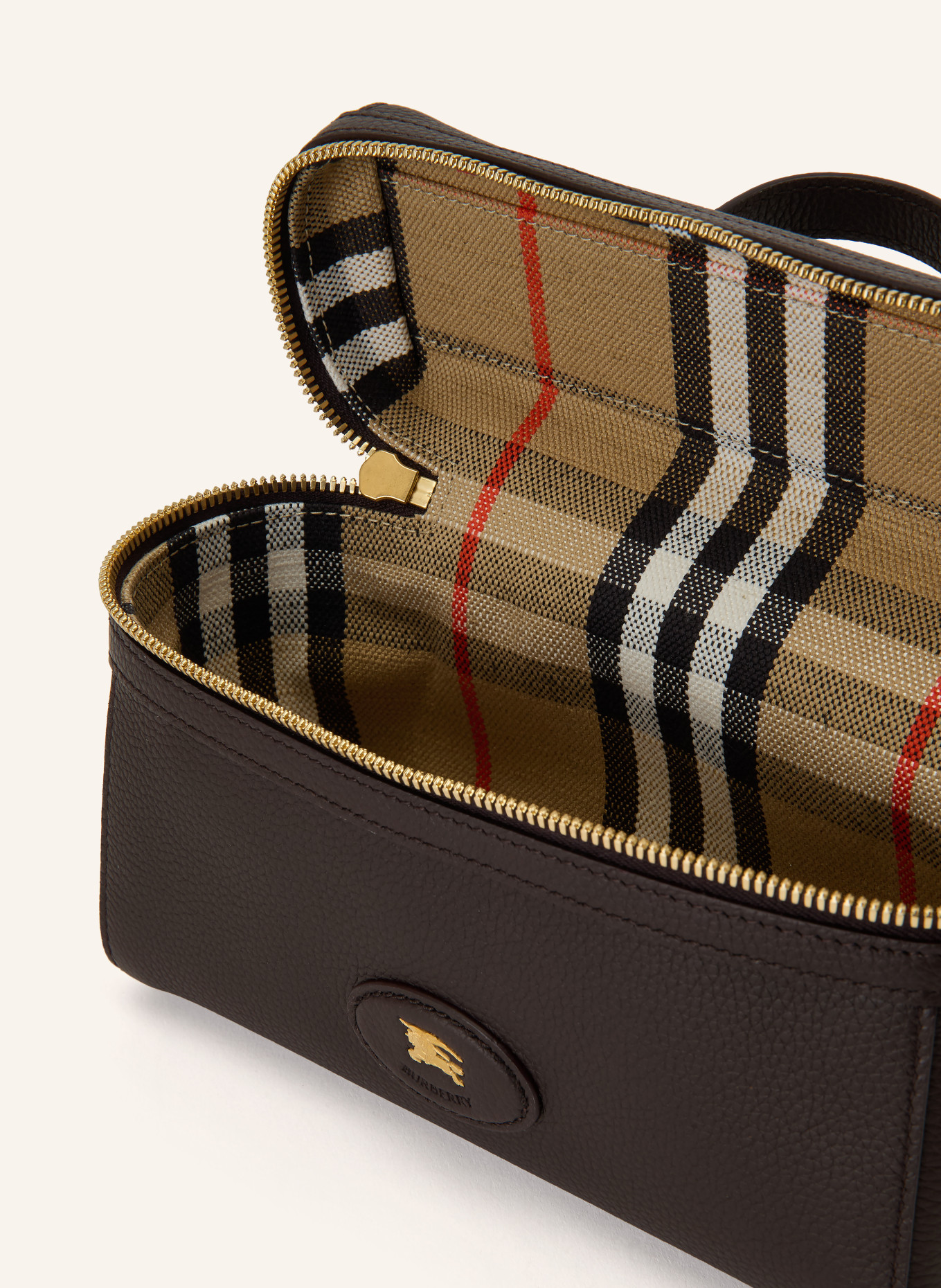 BURBERRY Umhängetasche BLOOMSBURY: DUNKELBRAUN / BEIGE / WEISS