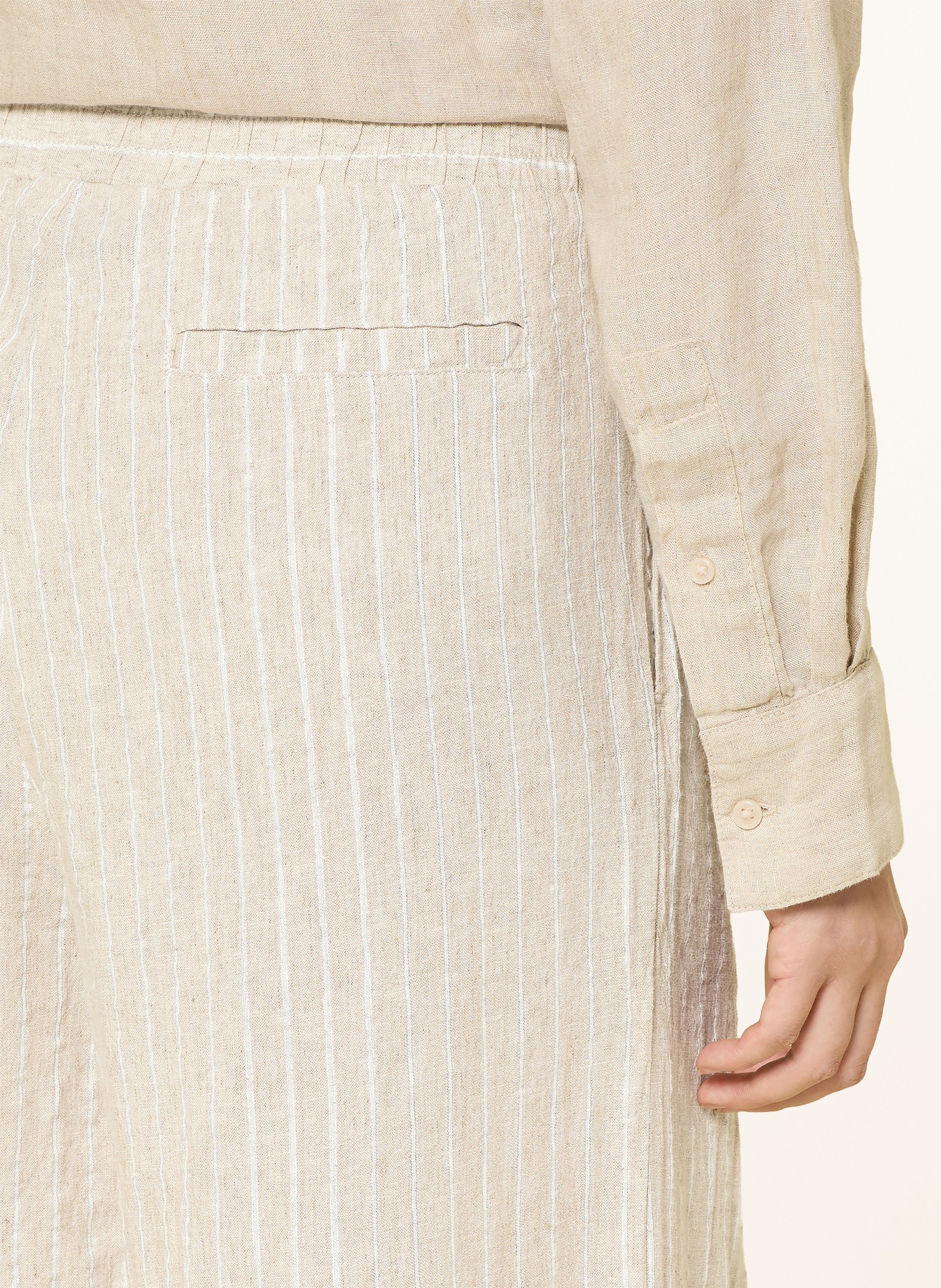 CARTOON Wide-leg trousers with glitter thread: LIGHT BROWN / SILVER / WHITE