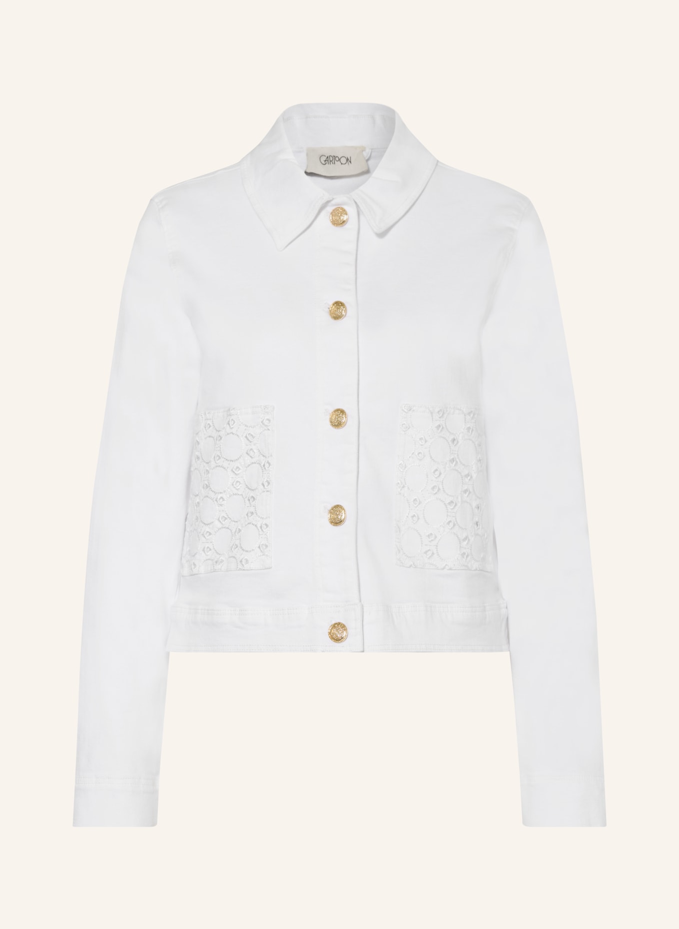 CARTOON Kastenjacke im Materialmix: WEISS
