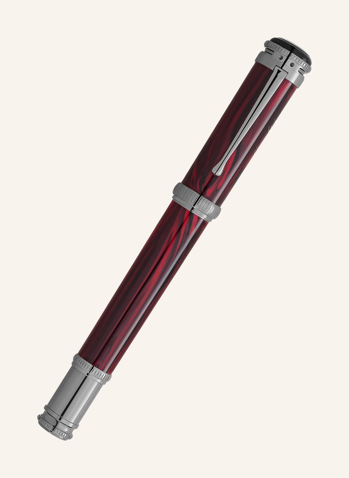 MONTBLANC Stylo plume WRITERS EDITION HOMAGE TO BRAM STOKER ÉDITION LIMITÉE: ROUGE FONCÉ / ARGENT / MARRON FONCÉ