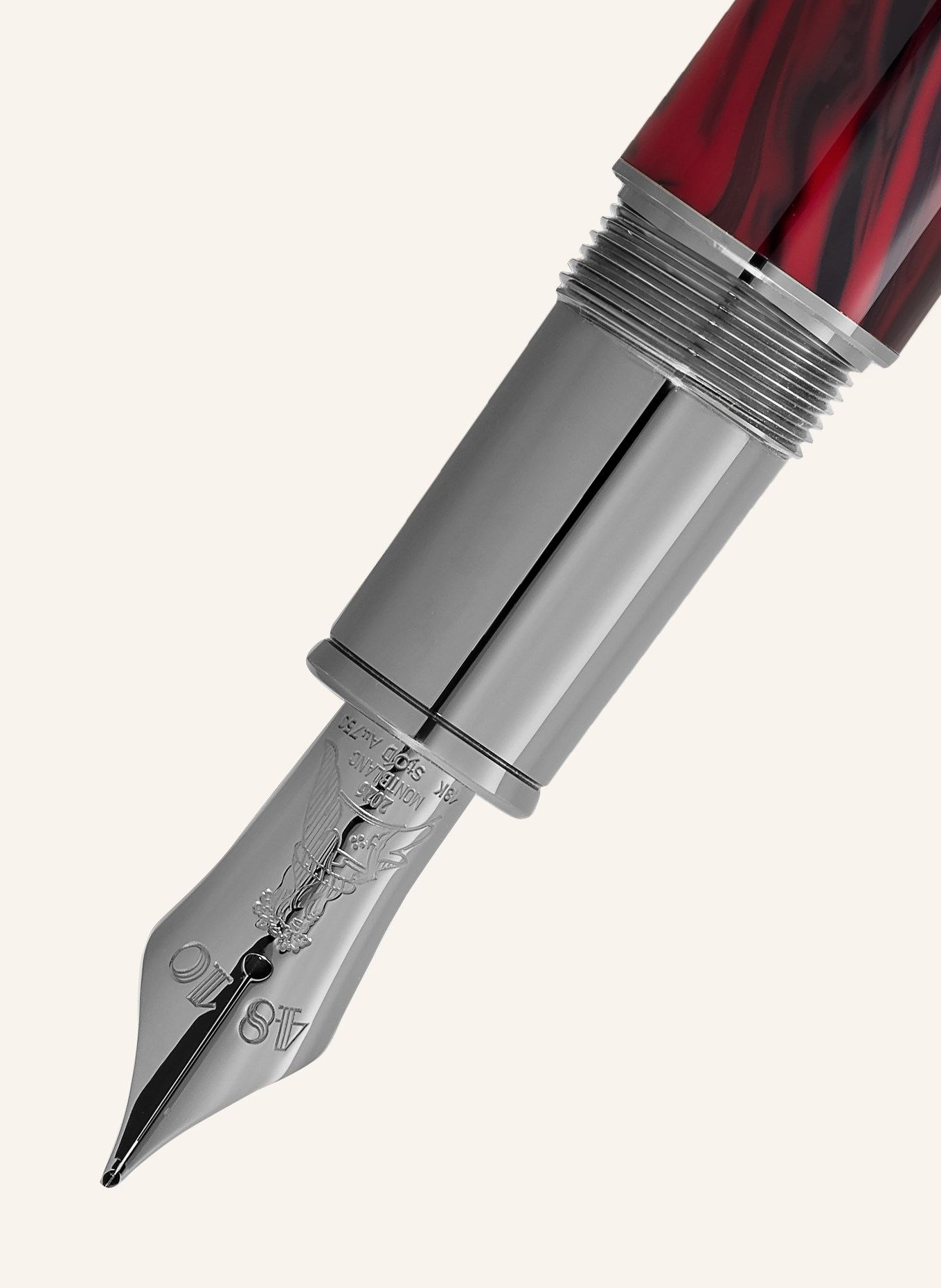 MONTBLANC Stylo plume WRITERS EDITION HOMAGE TO BRAM STOKER ÉDITION LIMITÉE: ROUGE FONCÉ / ARGENT / MARRON FONCÉ