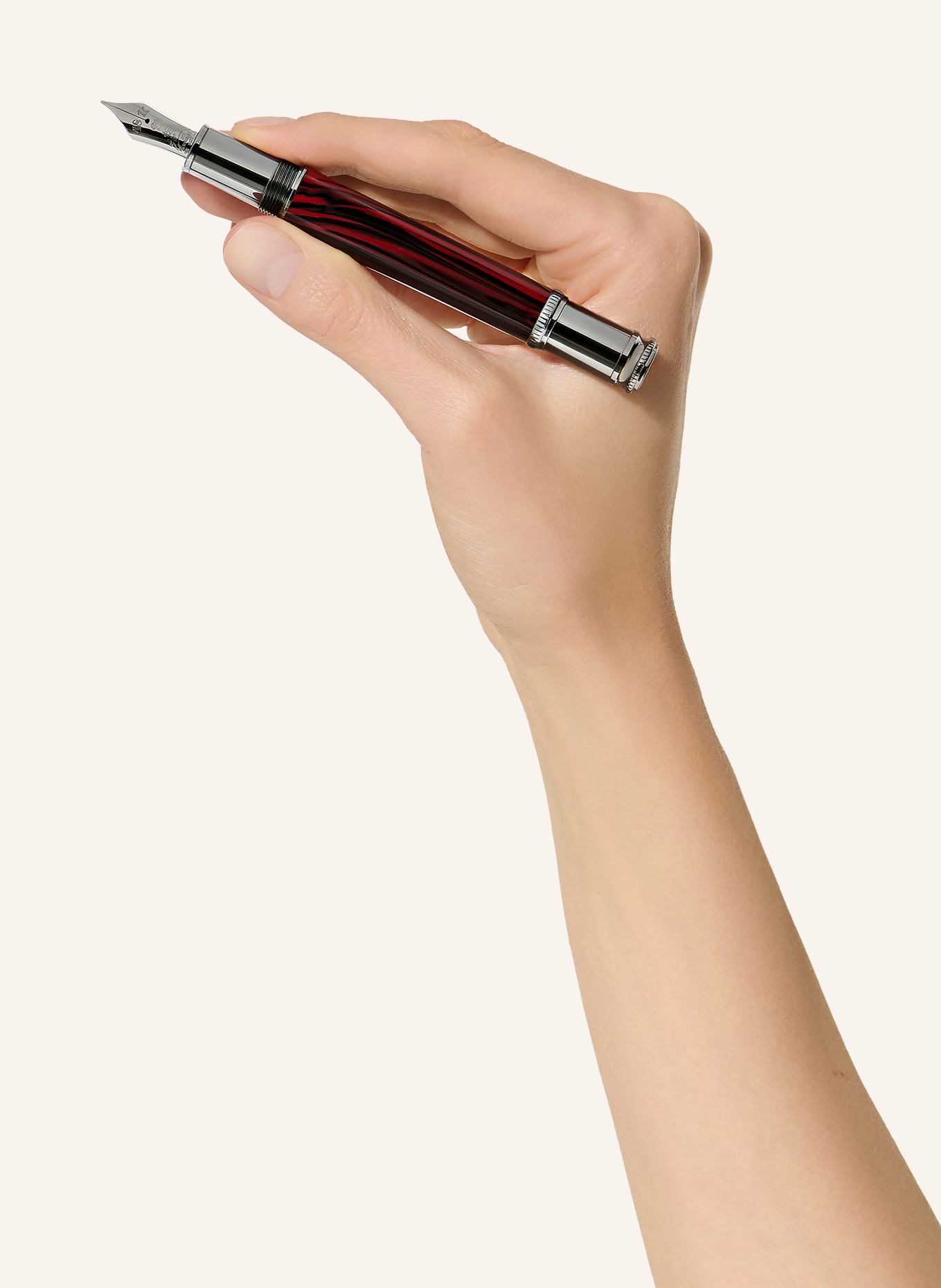 MONTBLANC Stylo plume WRITERS EDITION HOMAGE TO BRAM STOKER ÉDITION LIMITÉE: ROUGE FONCÉ / ARGENT / MARRON FONCÉ
