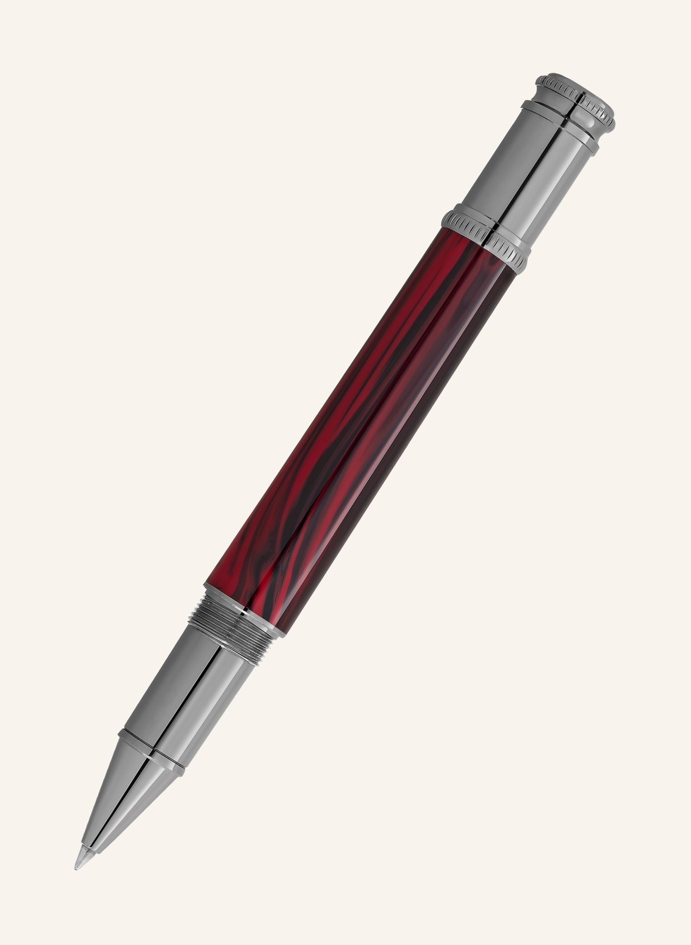 MONTBLANC Rollerbalpen WRITERS EDITION HOMAGE TO BRAM STOKER: DONKERROOD / ZILVER / MARRON FONCÉ
