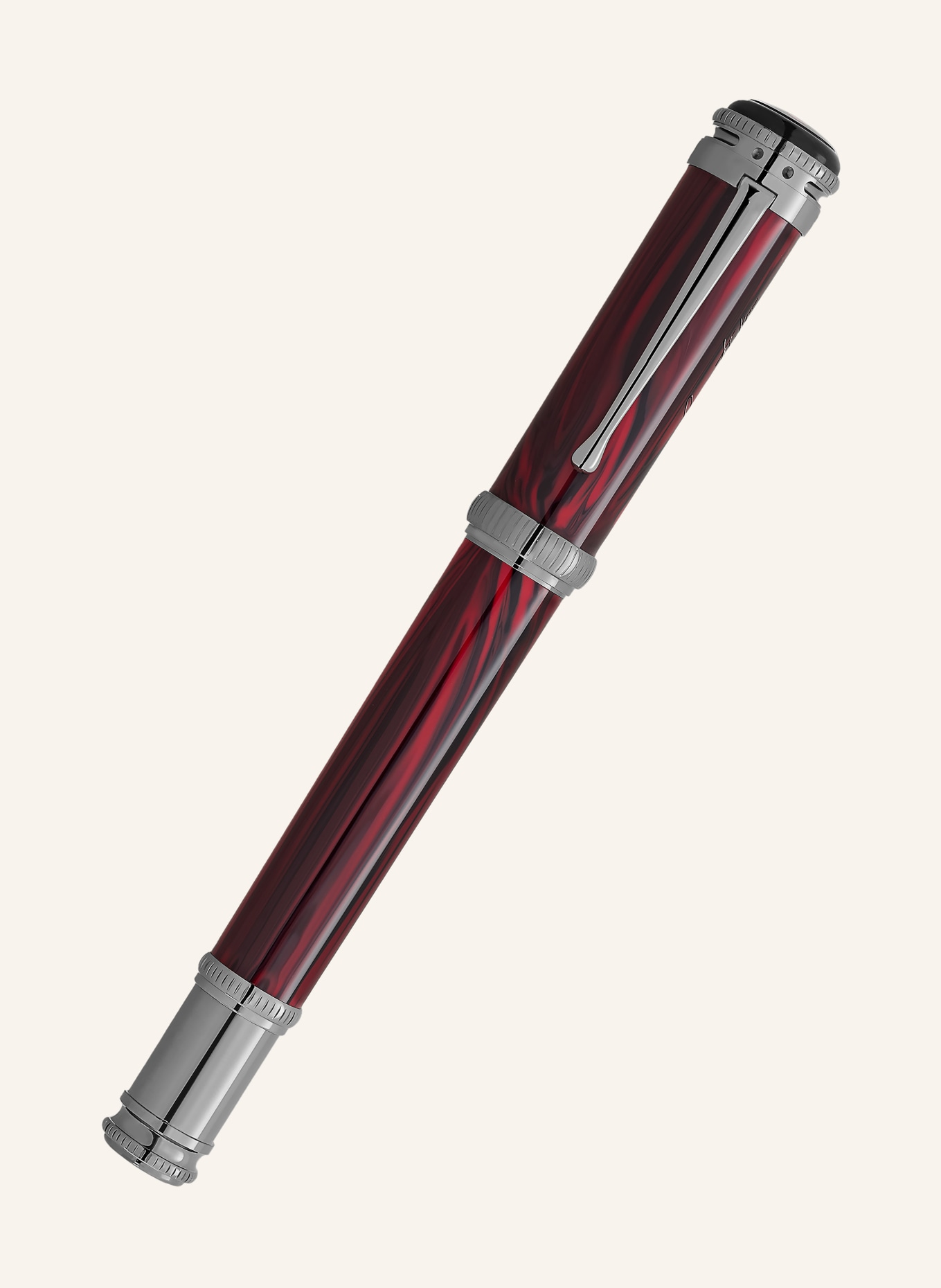 MONTBLANC Rollerbalpen WRITERS EDITION HOMAGE TO BRAM STOKER: DONKERROOD / ZILVER / MARRON FONCÉ