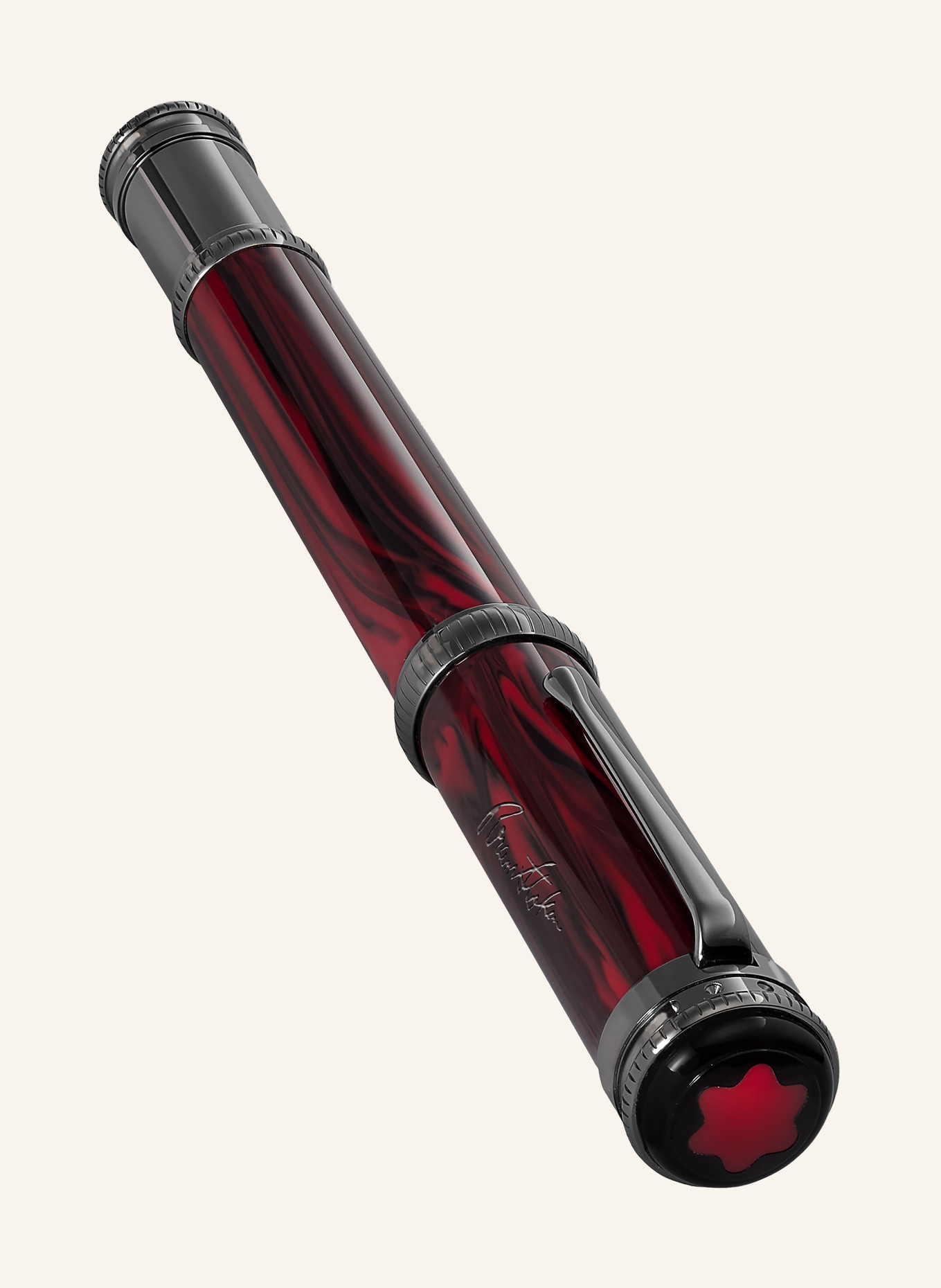 MONTBLANC Rollerbalpen WRITERS EDITION HOMAGE TO BRAM STOKER: DONKERROOD / ZILVER / MARRON FONCÉ