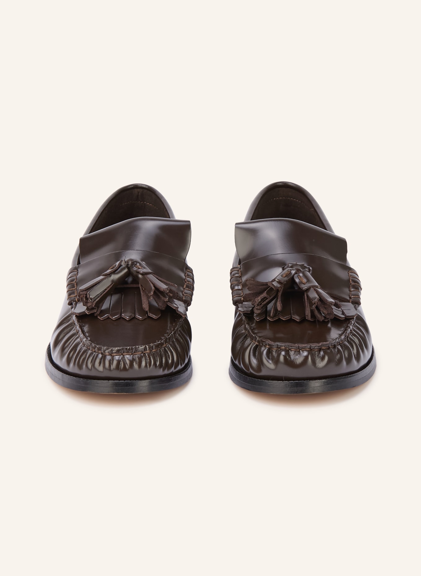 TOMMY HILFIGER Loafersy: CIEMNOBRĄZOWY / ZŁOTY