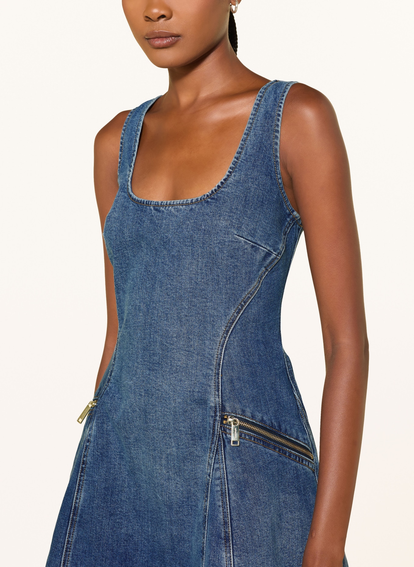 self-portrait Denim dress: BLUE