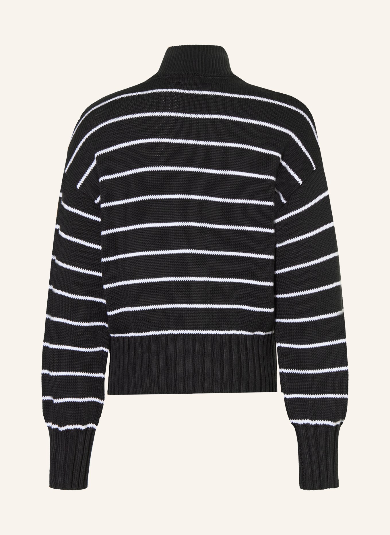 Calvin Klein Pletený svetr: ČERNÁ / BÍLÁ