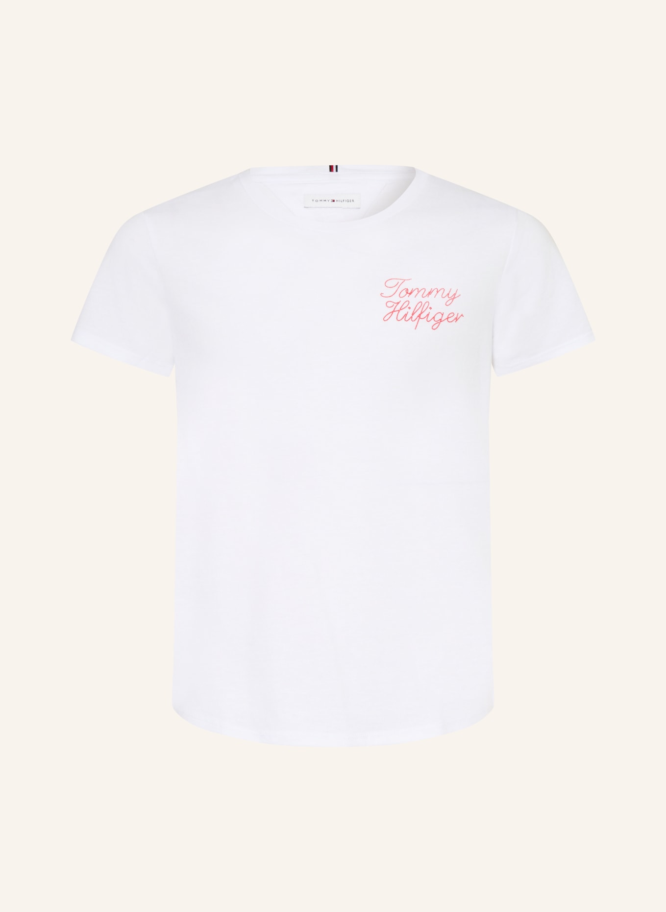 TOMMY HILFIGER T-shirt: BLANC / ROUGE