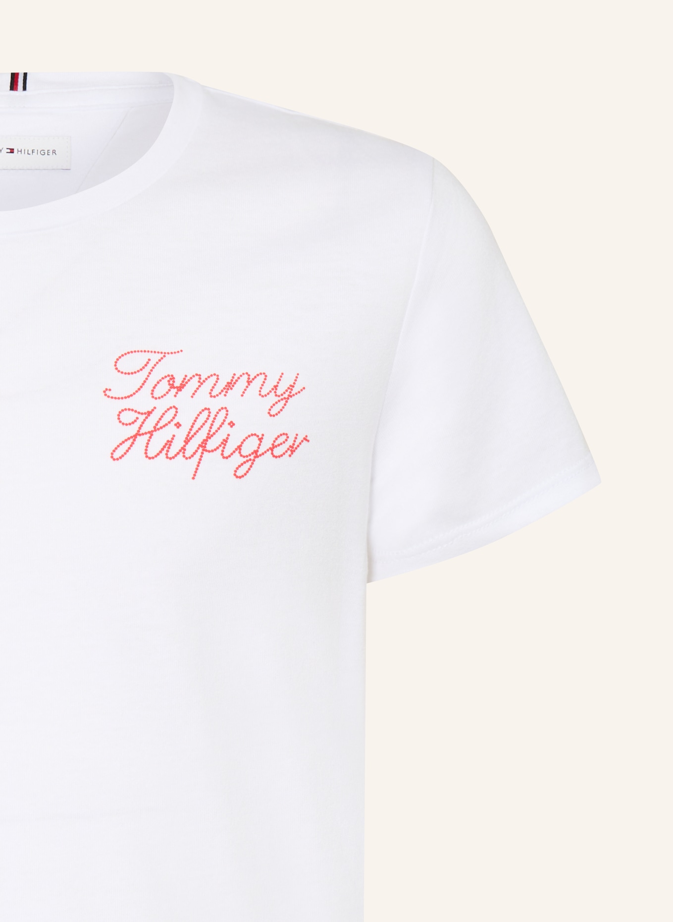 TOMMY HILFIGER T-shirt: BLANC / ROUGE