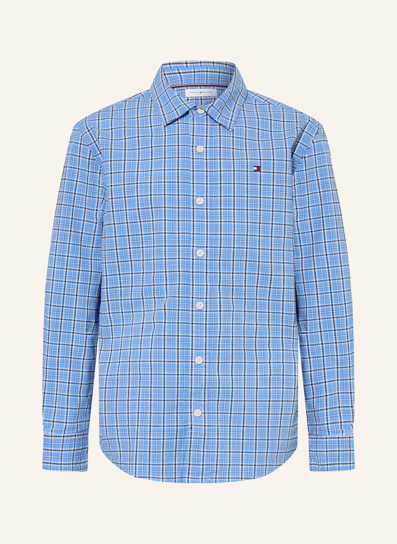 TOMMY HILFIGER Hemd: HELLBLAU / WEISS / SCHWARZ