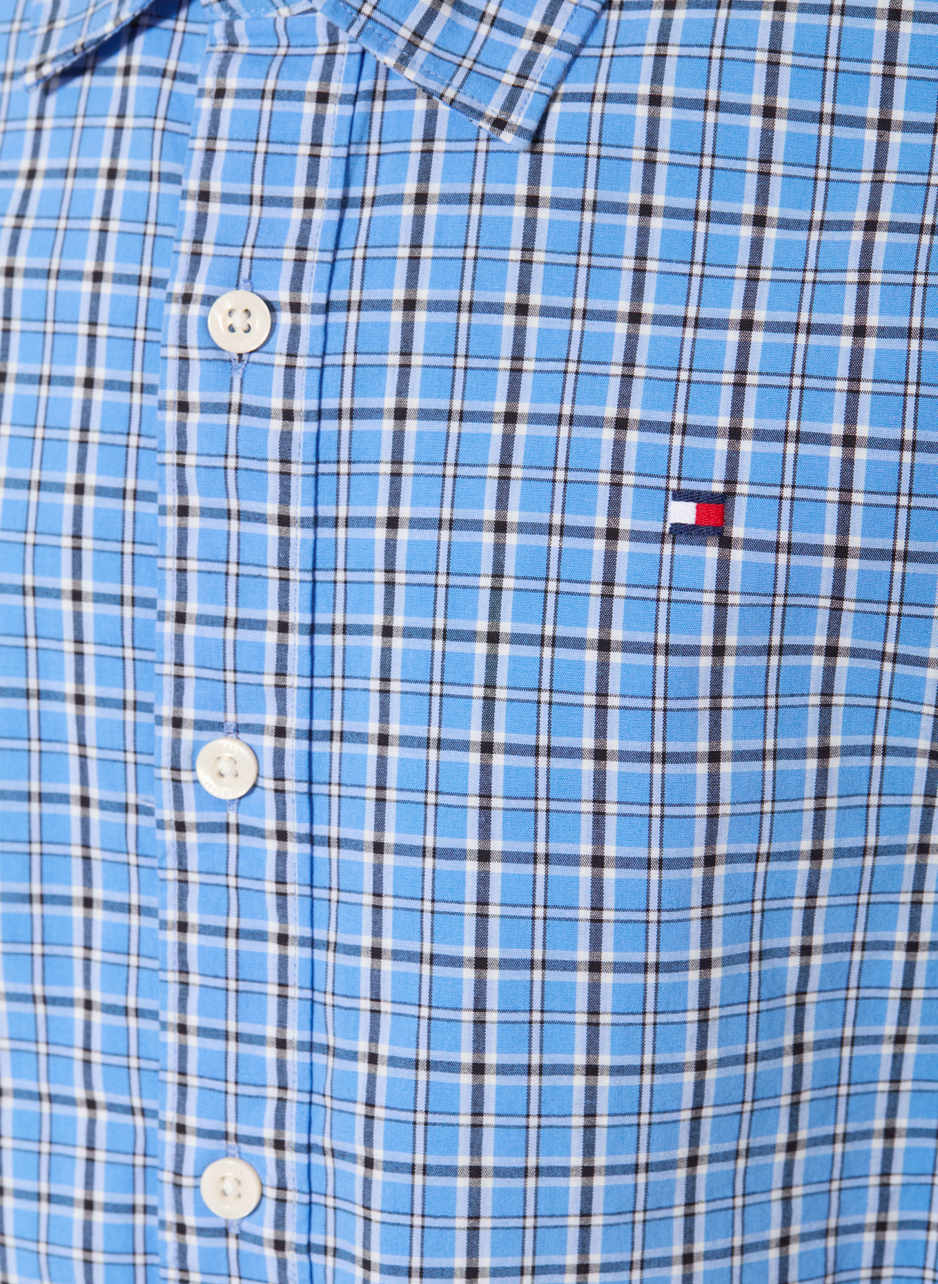 TOMMY HILFIGER Hemd: HELLBLAU / WEISS / SCHWARZ