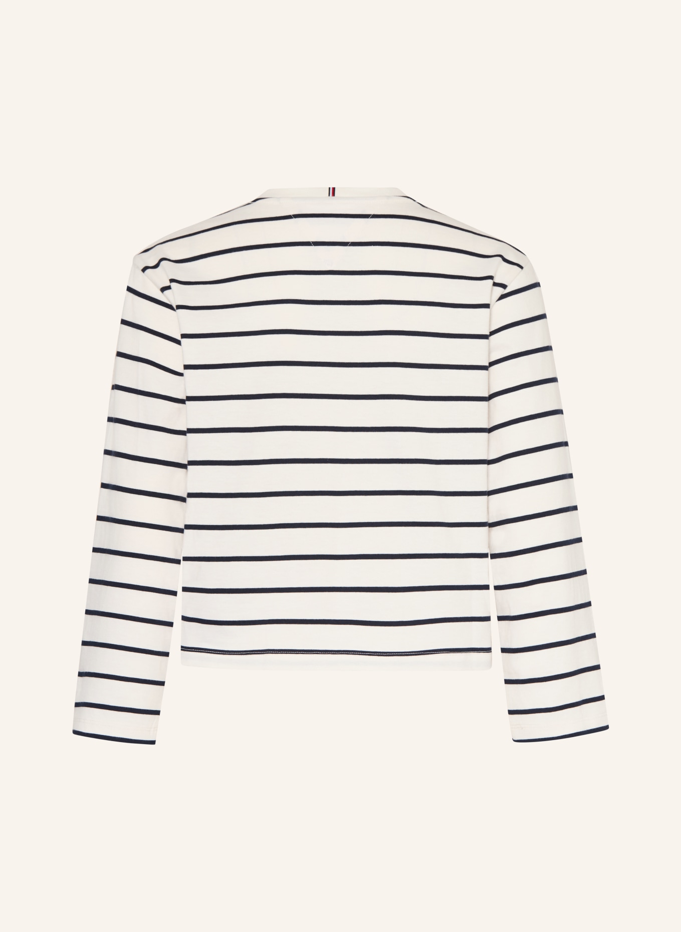 TOMMY HILFIGER Haut à manches longues: BLANC / BLEU FONCÉ