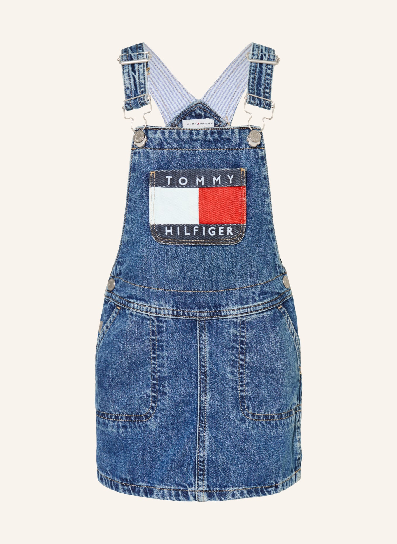 TOMMY HILFIGER Jeans-Latzkleid: BLAU